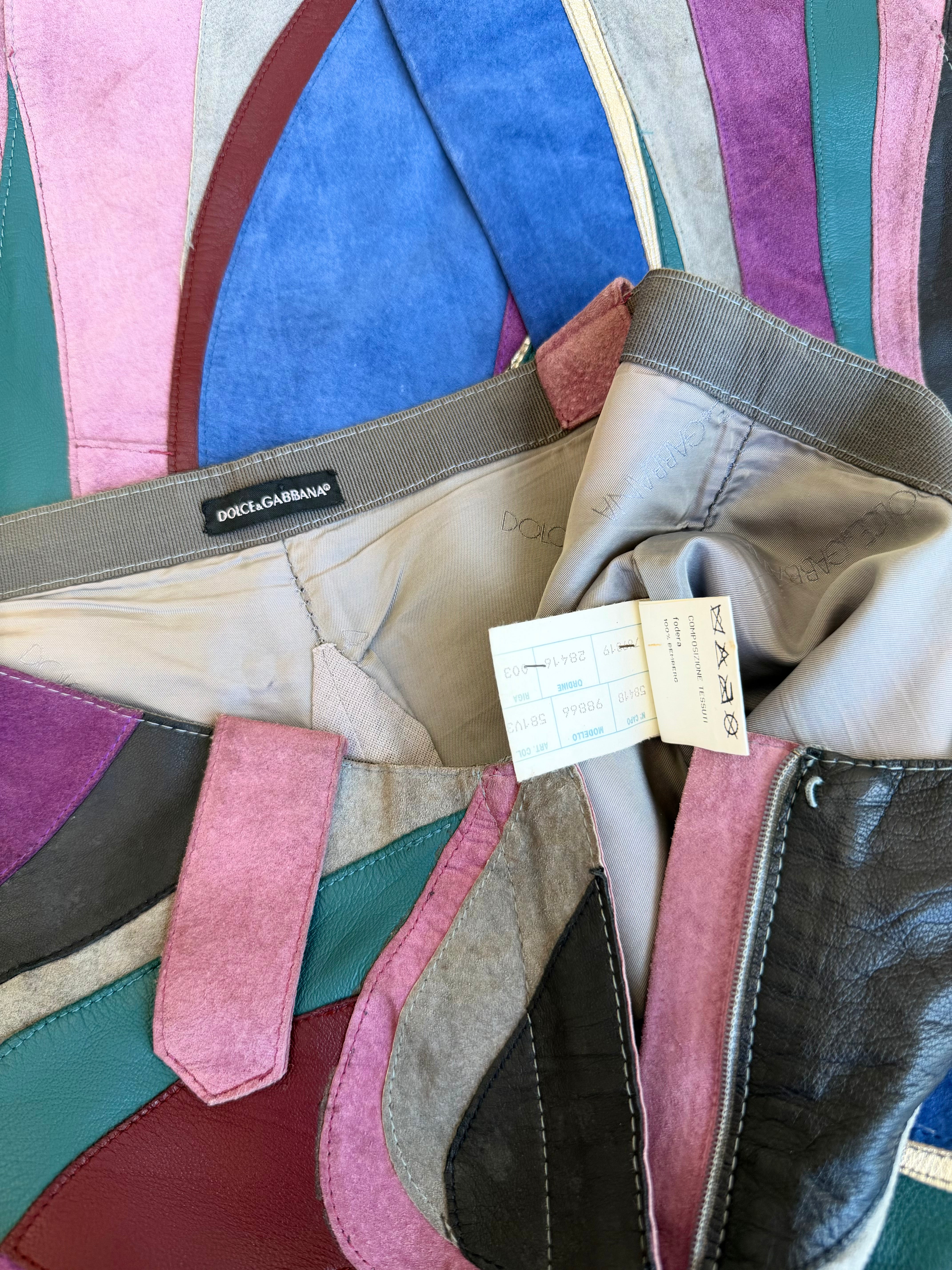 S/S 2002 Runway Suede “Swirl” Patchwork Pants