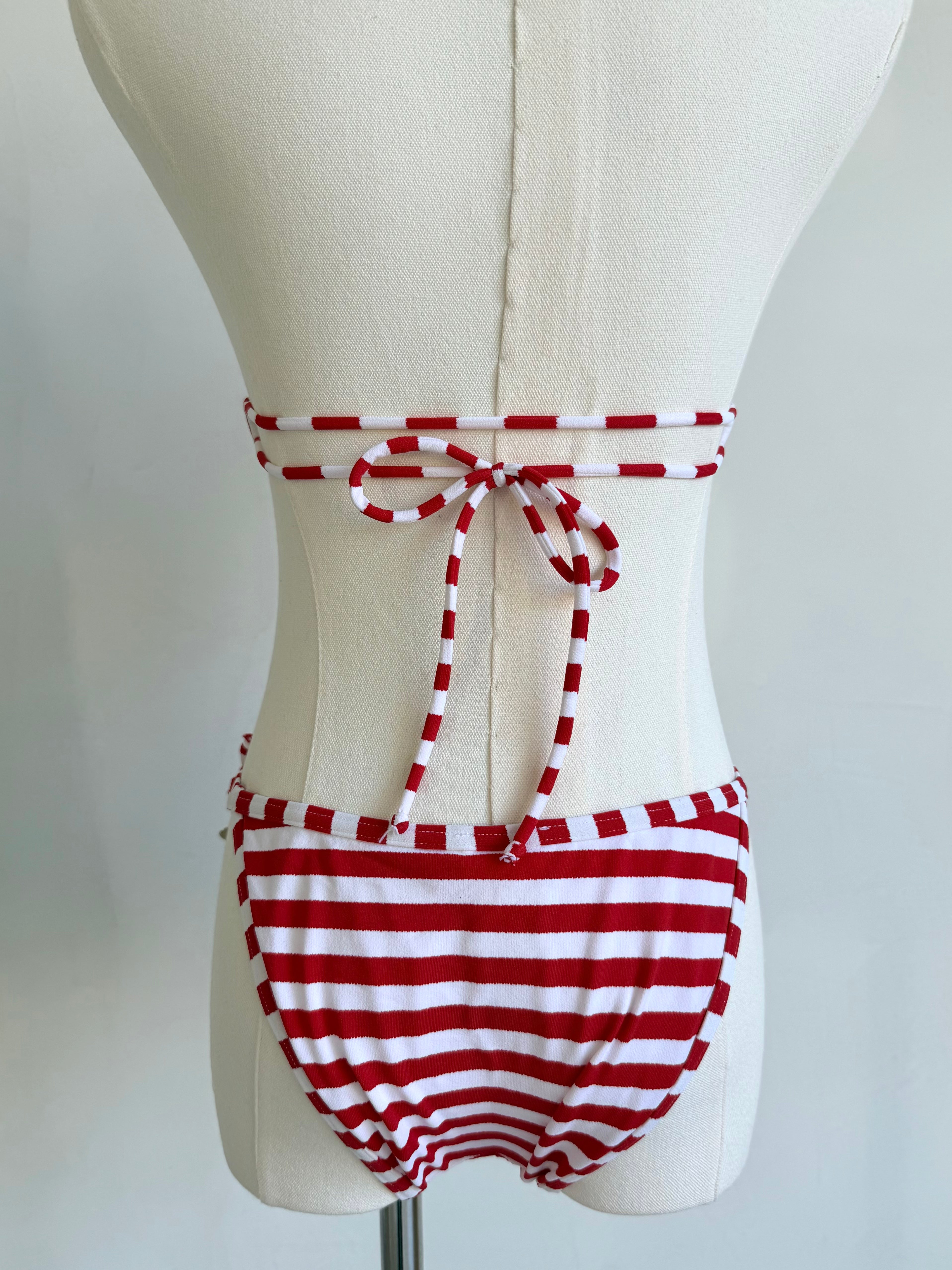 Red & White Stripe Cherry Bikini