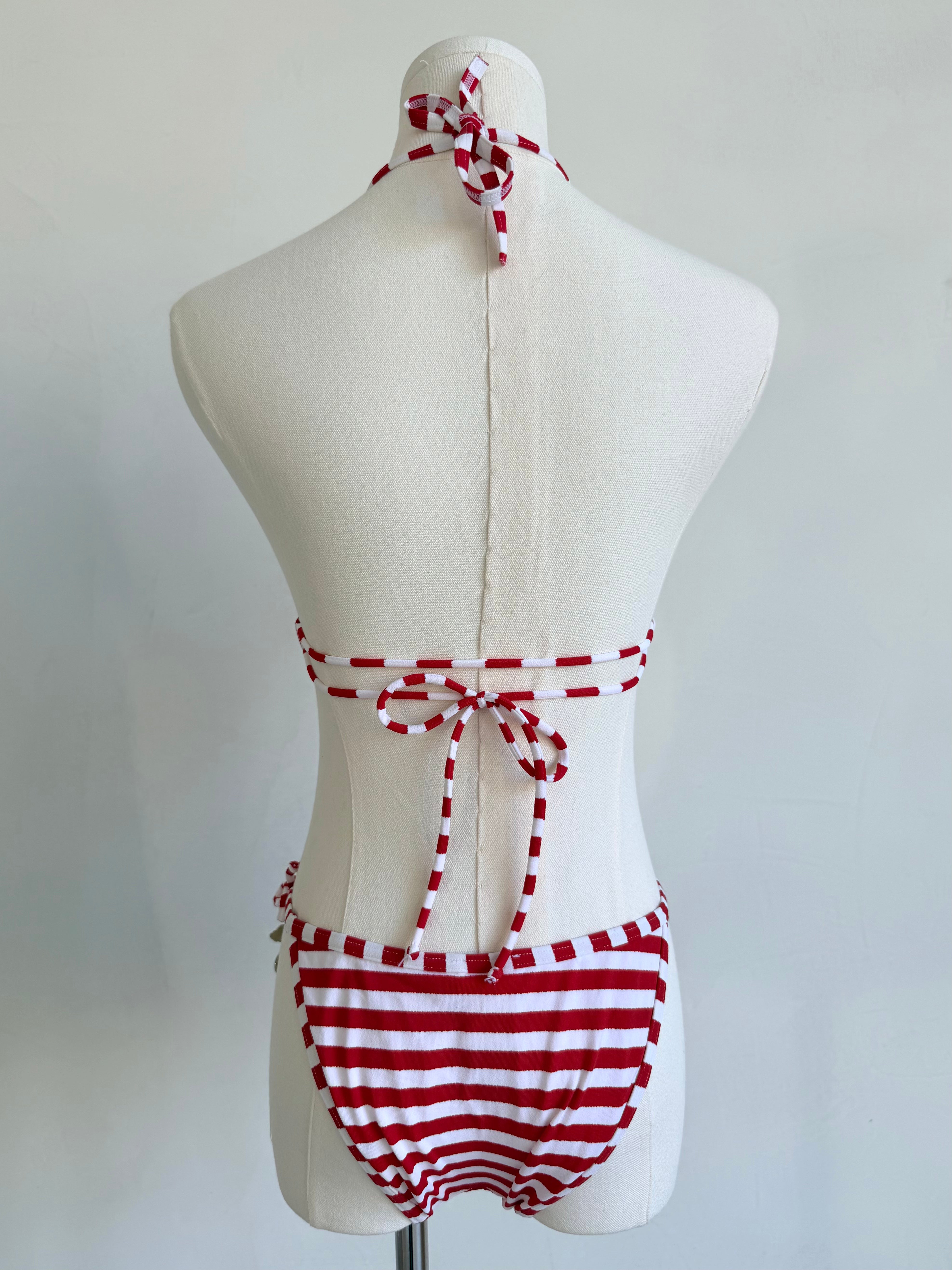 Red & White Stripe Cherry Bikini