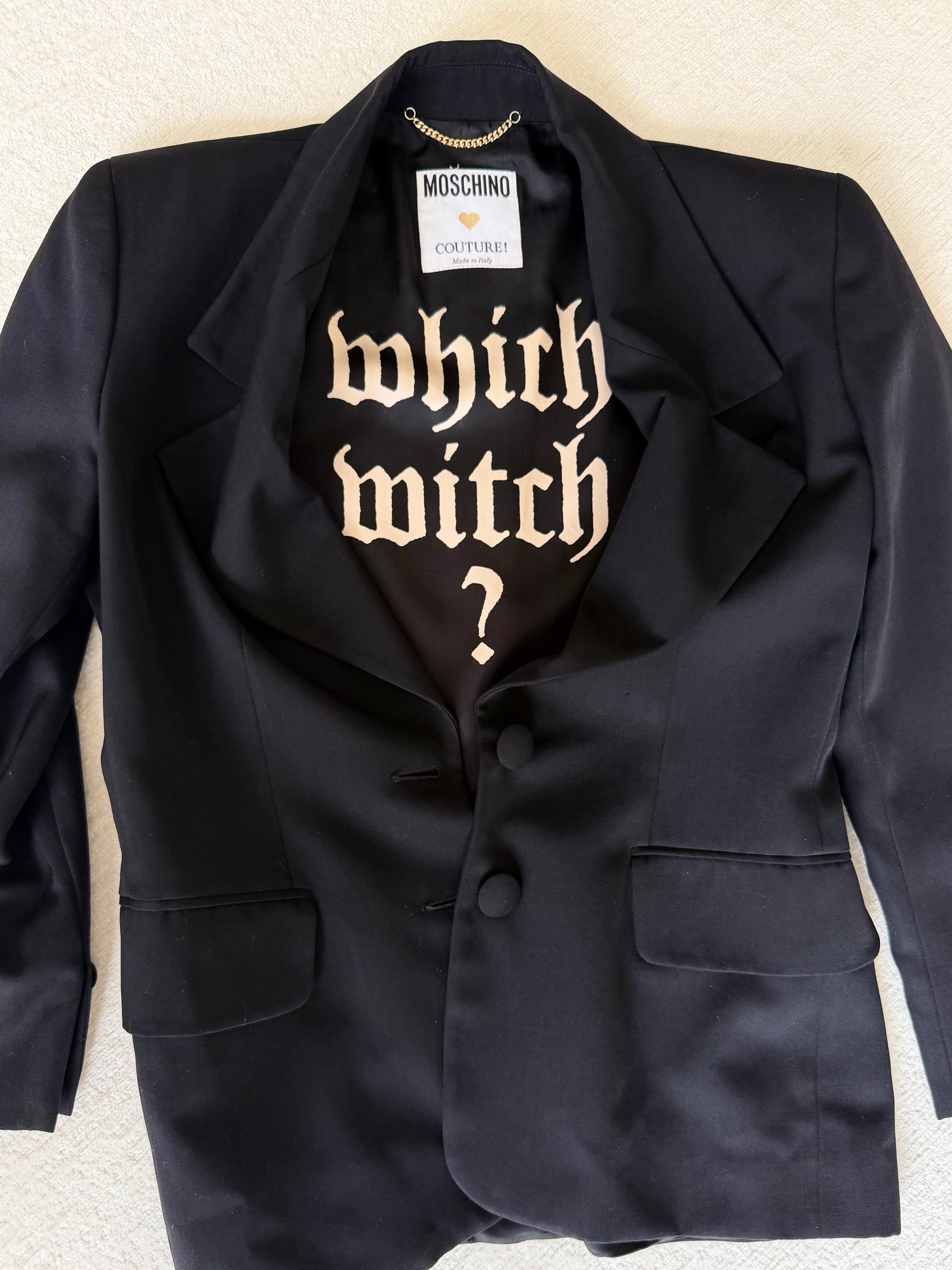 Black Oversized "Which Witch?" Blazer