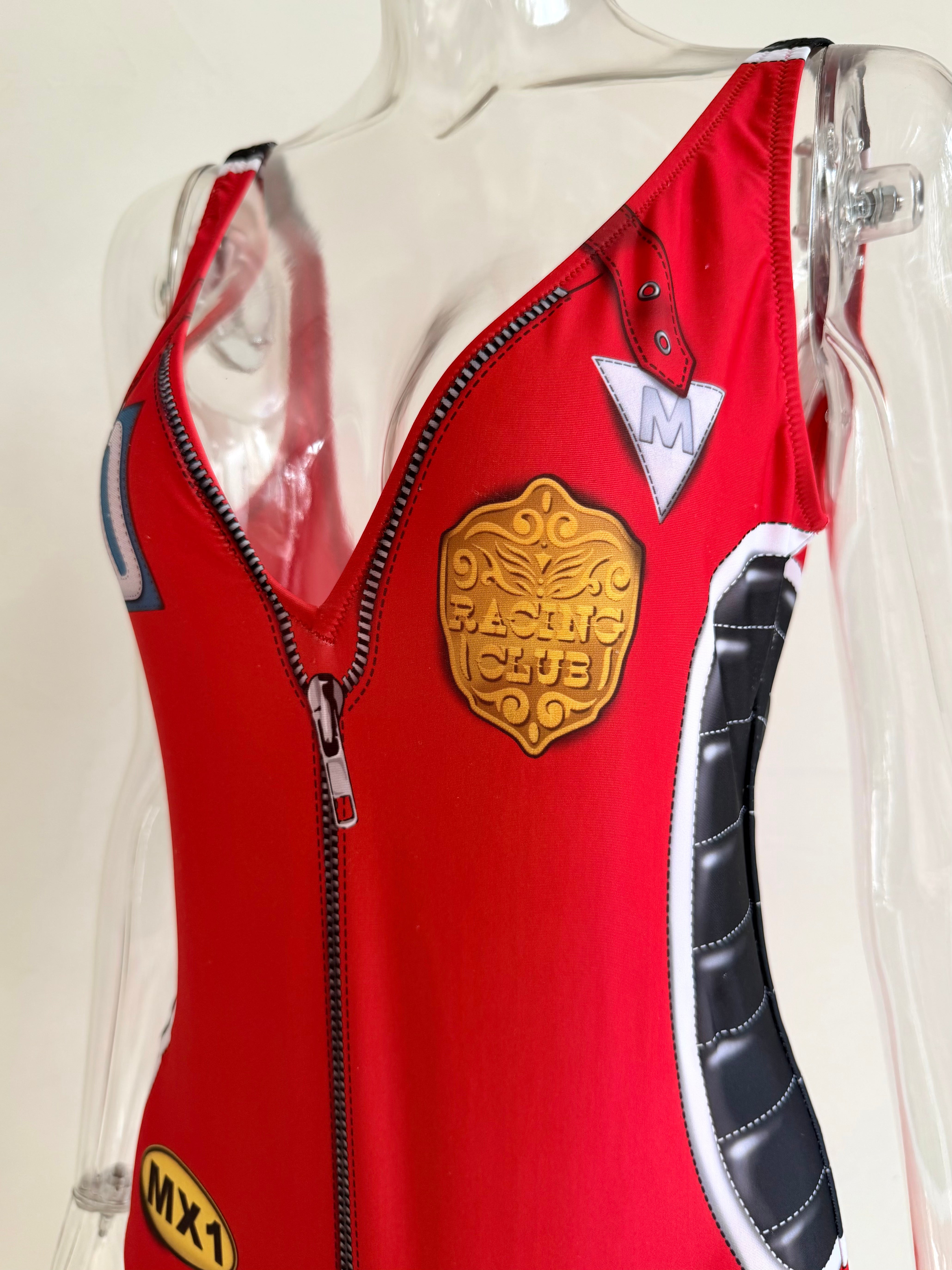 Resort 2018 Red Racer One-Piece