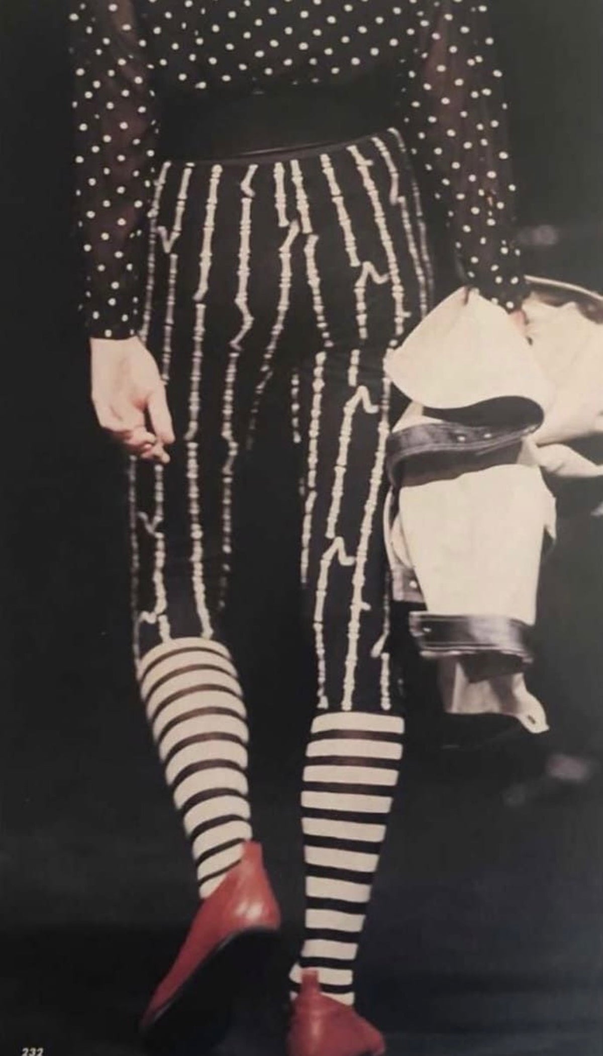 S/S 1988 Skeletal Bones Pinstripe Green Capri Pants