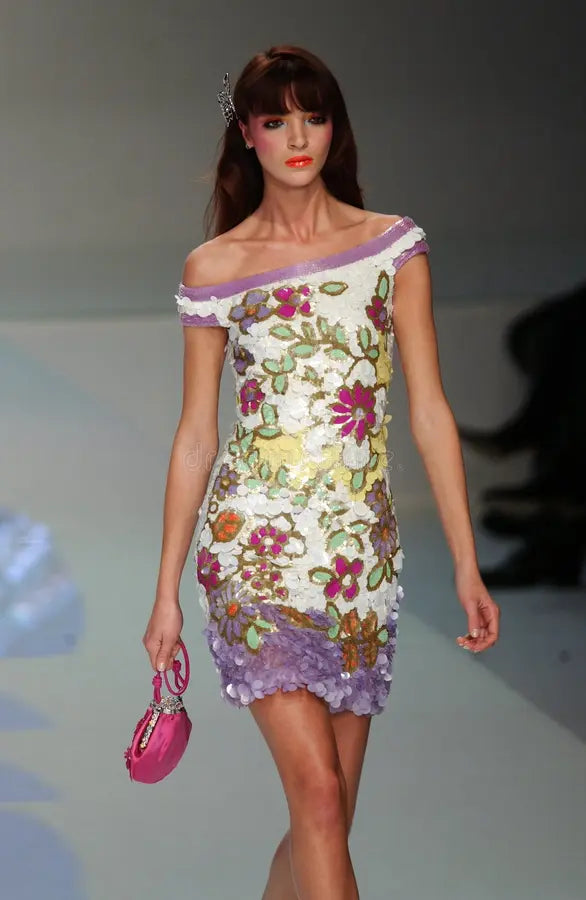 S/S 2004 Floral Sequin Mini Dress