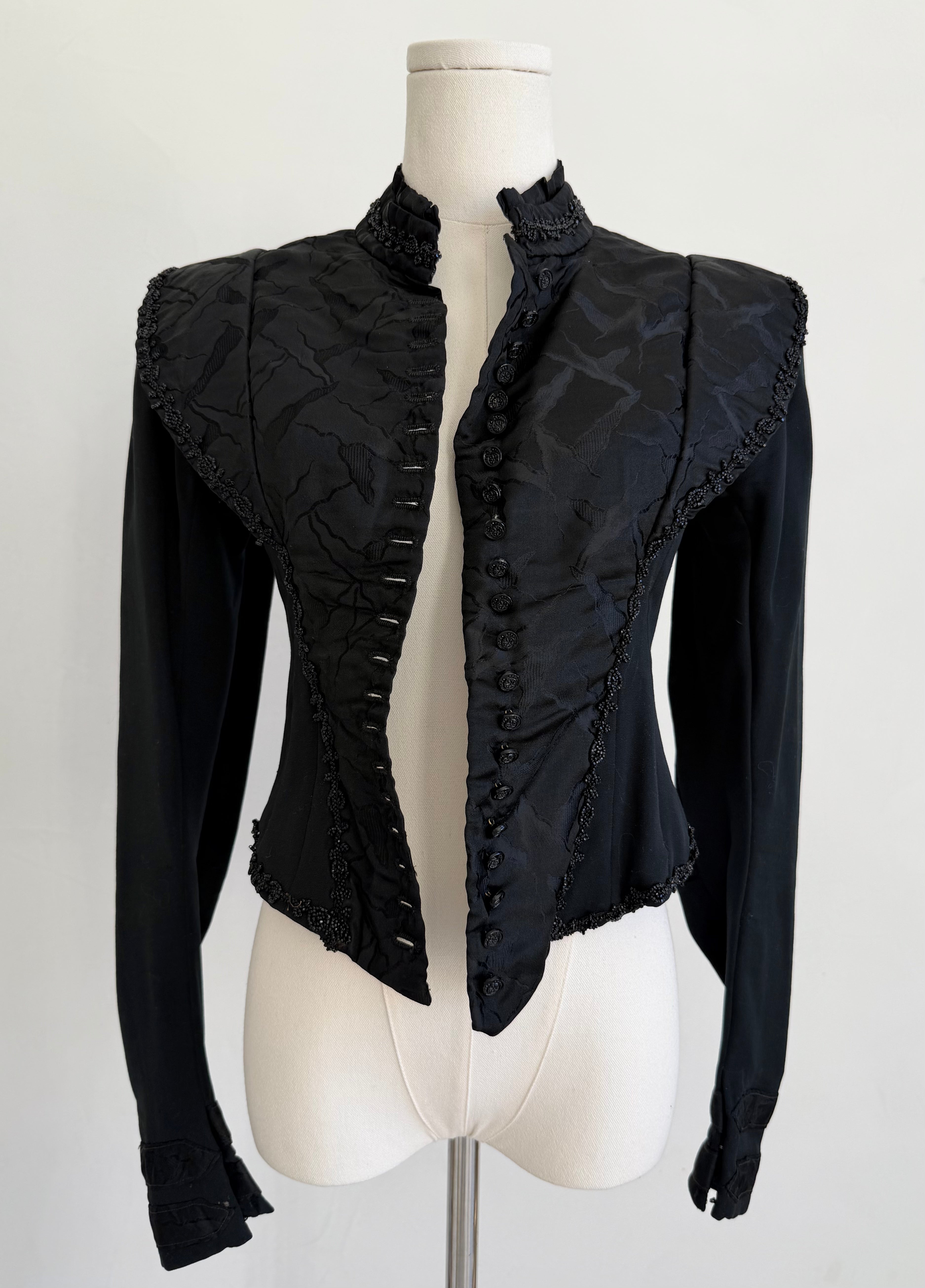 Late Victorian–Early Edwardian Black Beaded Bodice Jacket