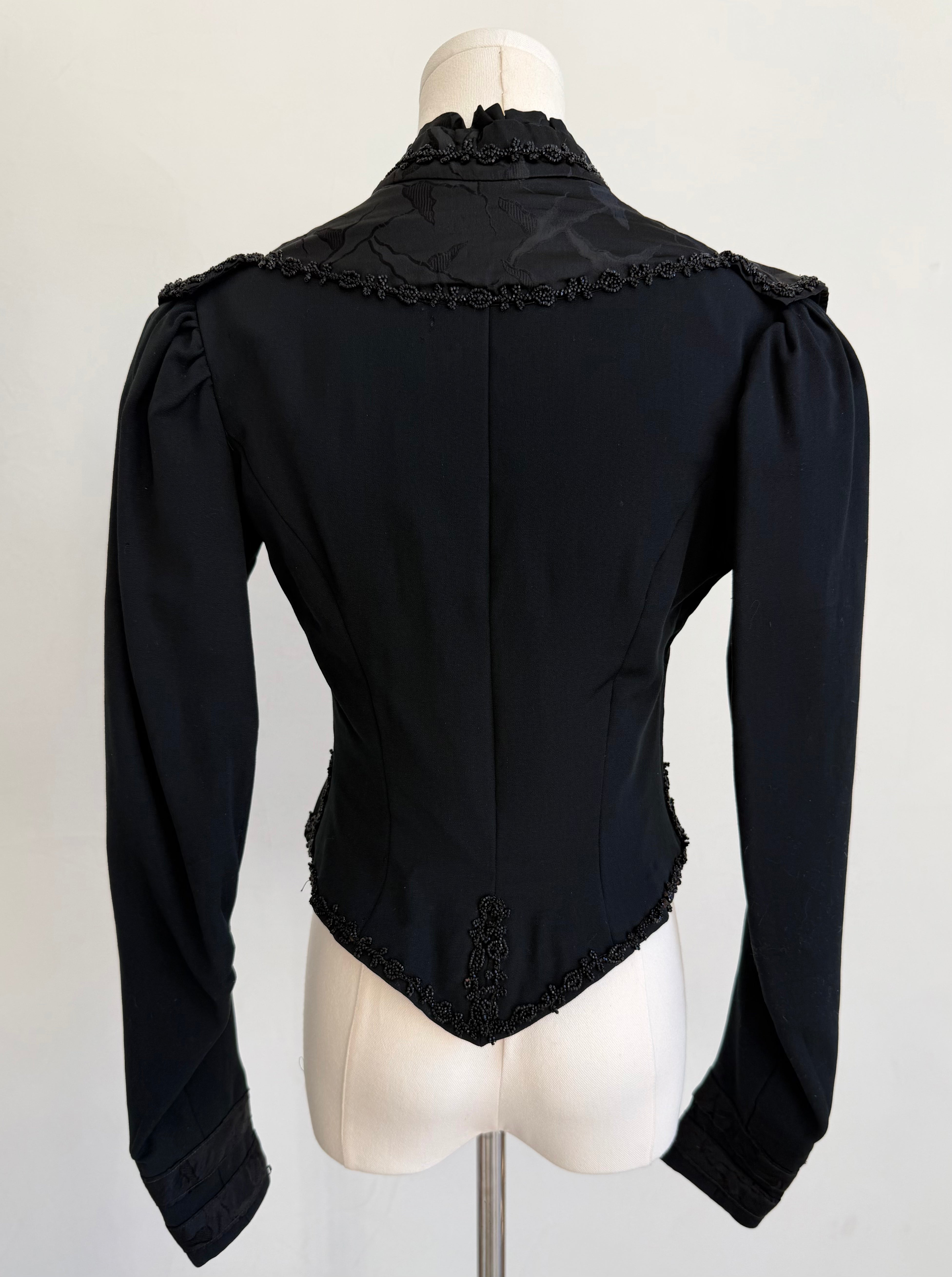 Late Victorian–Early Edwardian Black Beaded Bodice Jacket