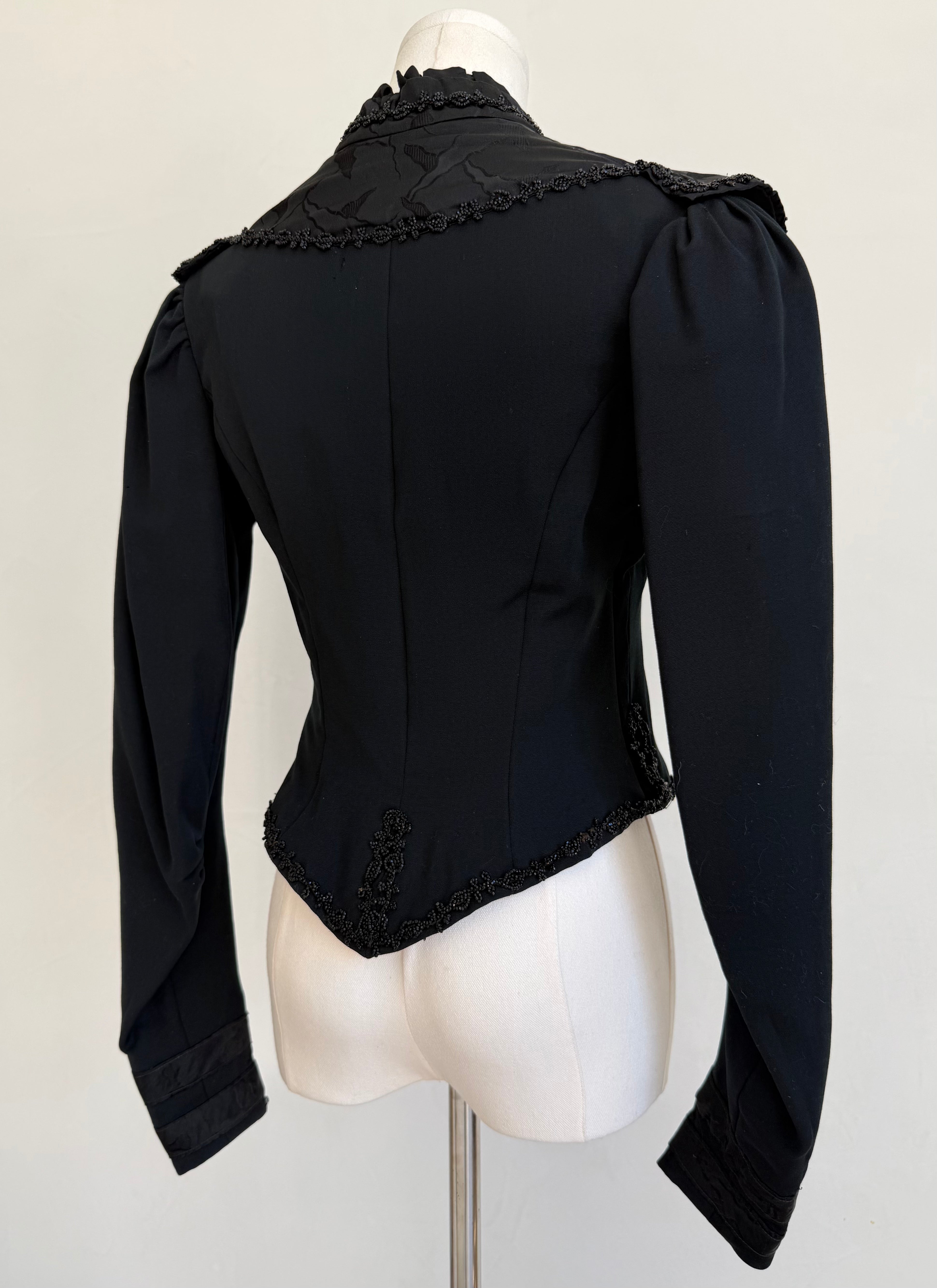Late Victorian–Early Edwardian Black Beaded Bodice Jacket