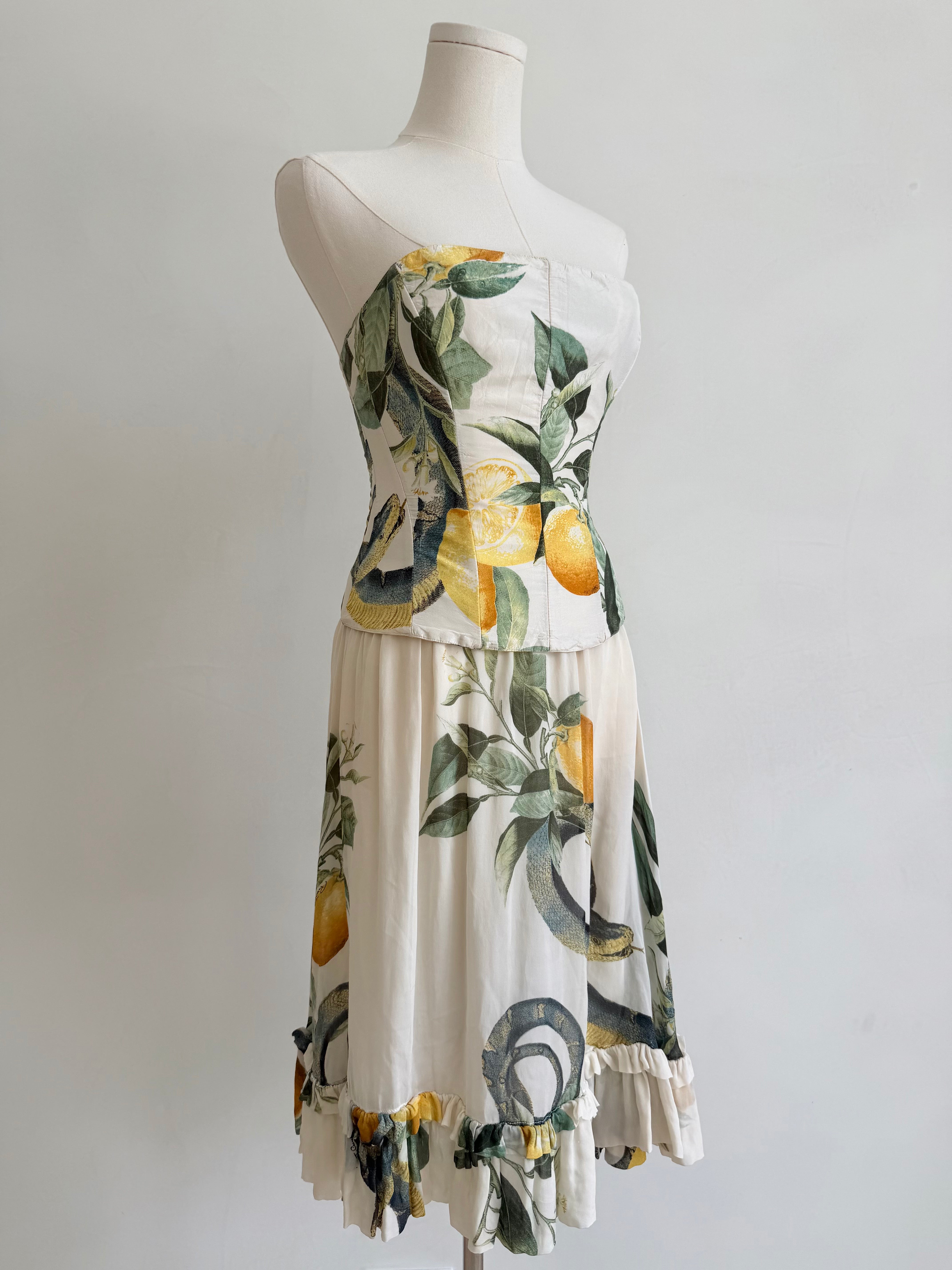 S/S 2005 "Lemon & Serpent" Ruffled Skirt
