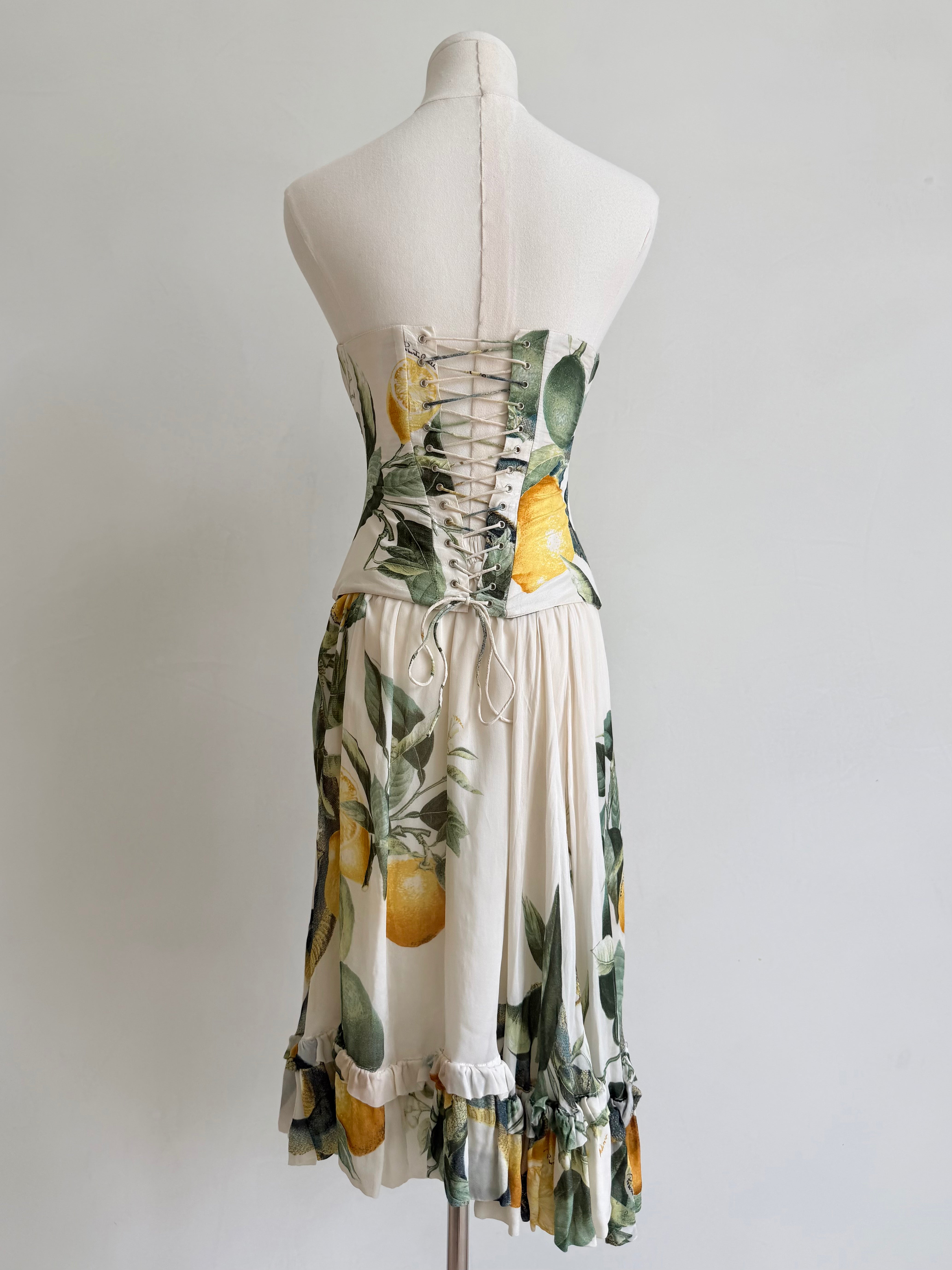 S/S 2005 "Lemon & Serpent" Ruffled Skirt