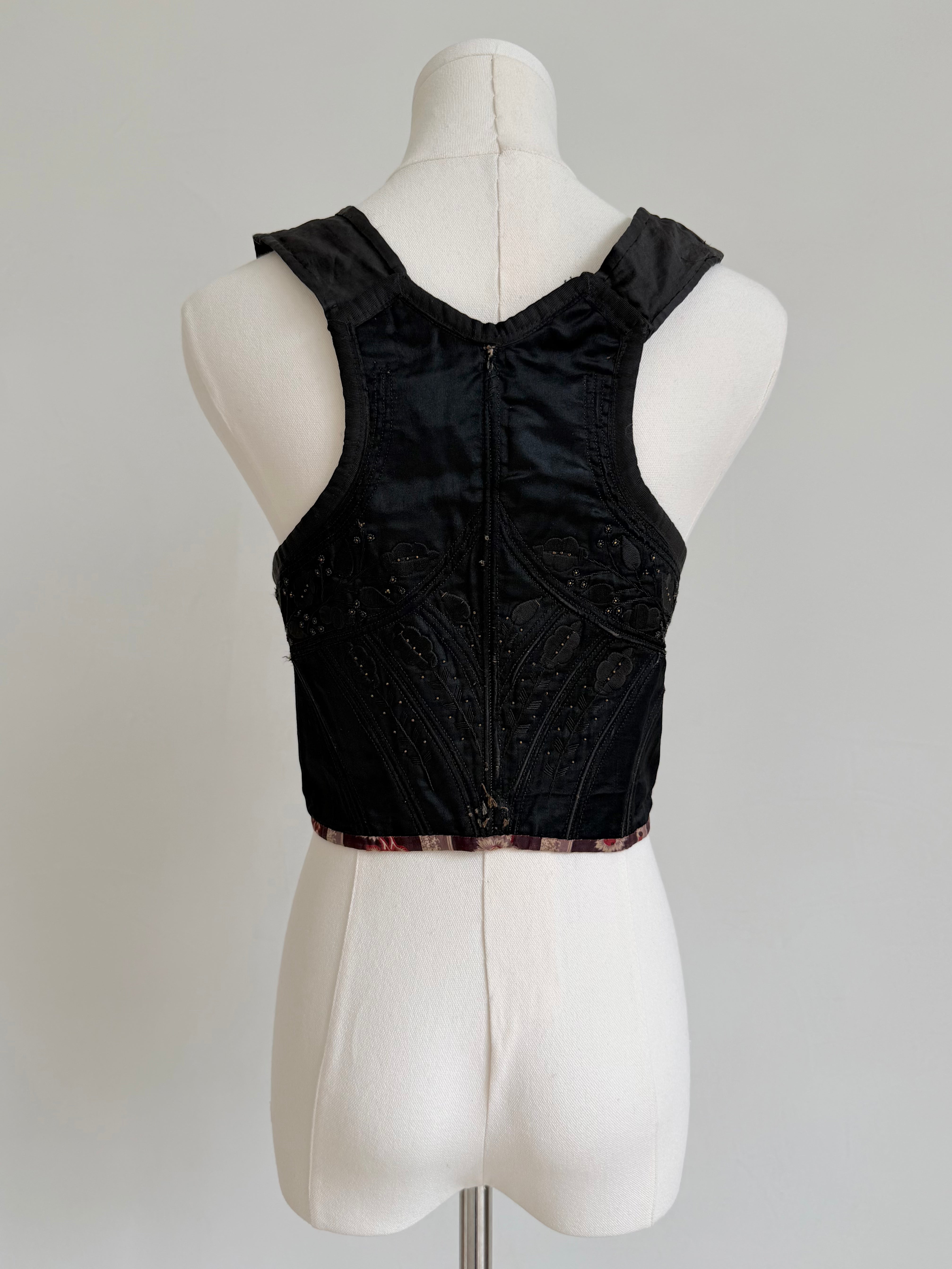 Black Lace Up Harness Corset