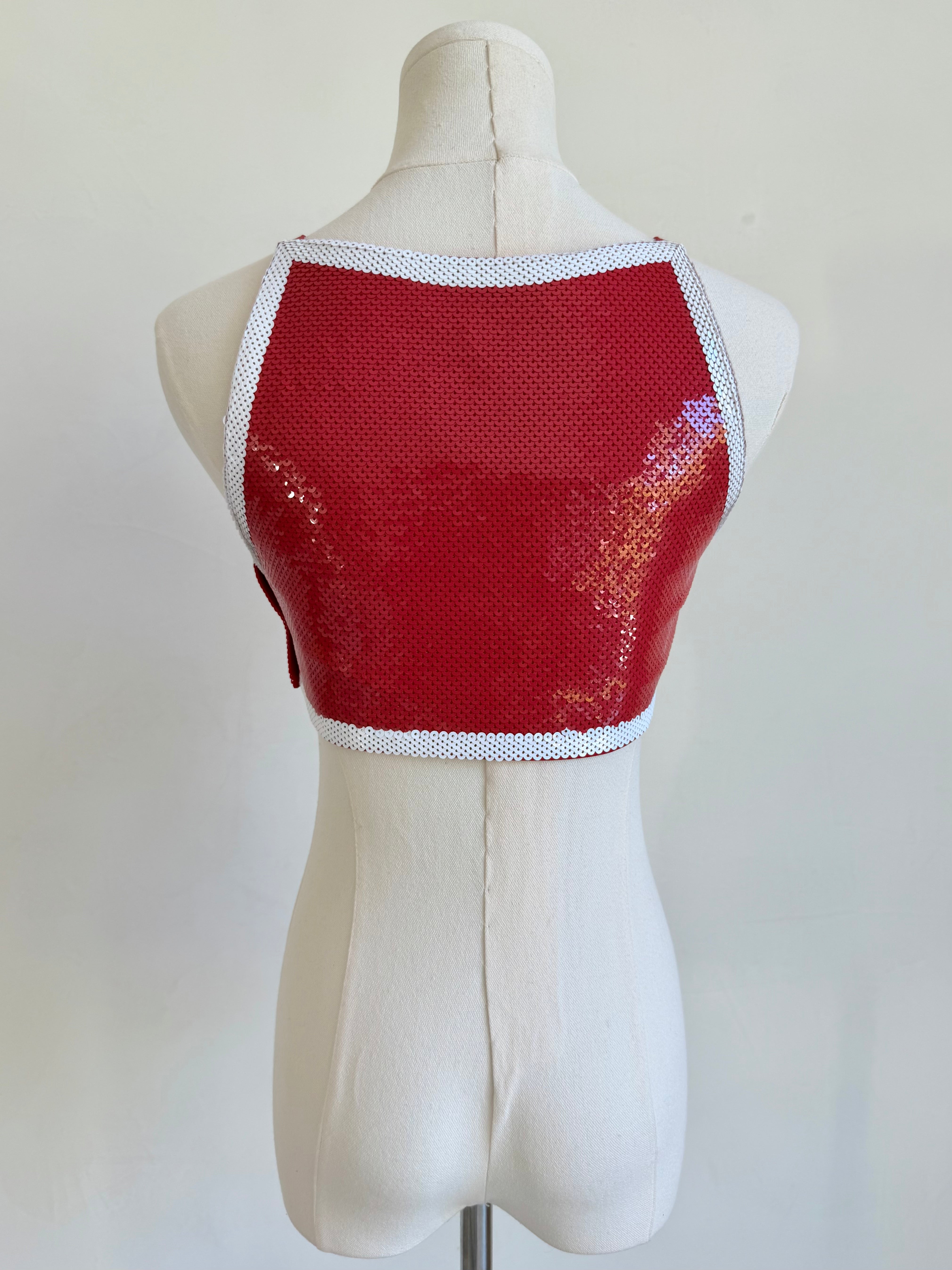 S/S 2016 Sequined "Shop" Crop Top