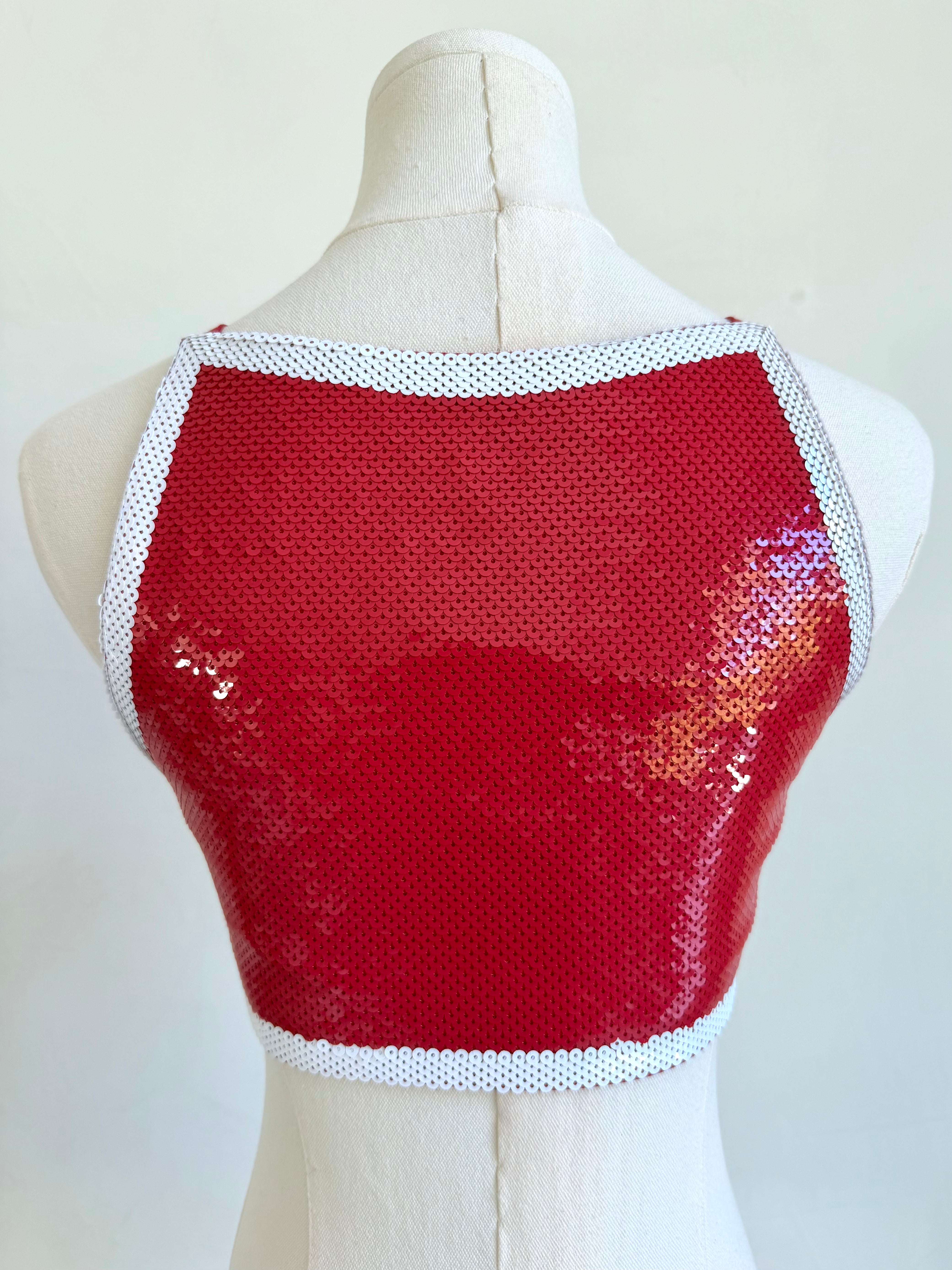 S/S 2016 Sequined "Shop" Crop Top