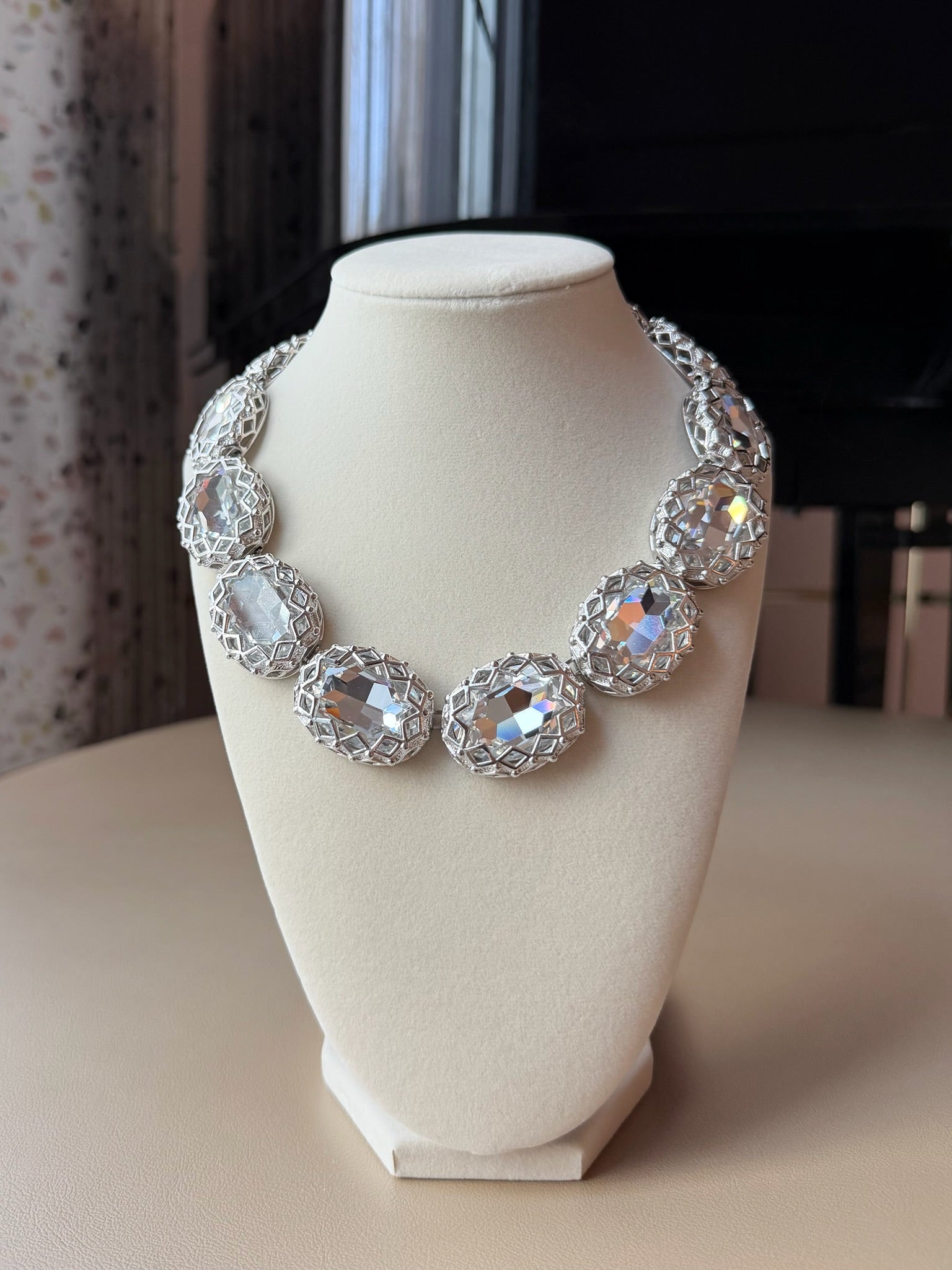 By Gianfranco Ferre Headlight Crystal Cabochon Necklace