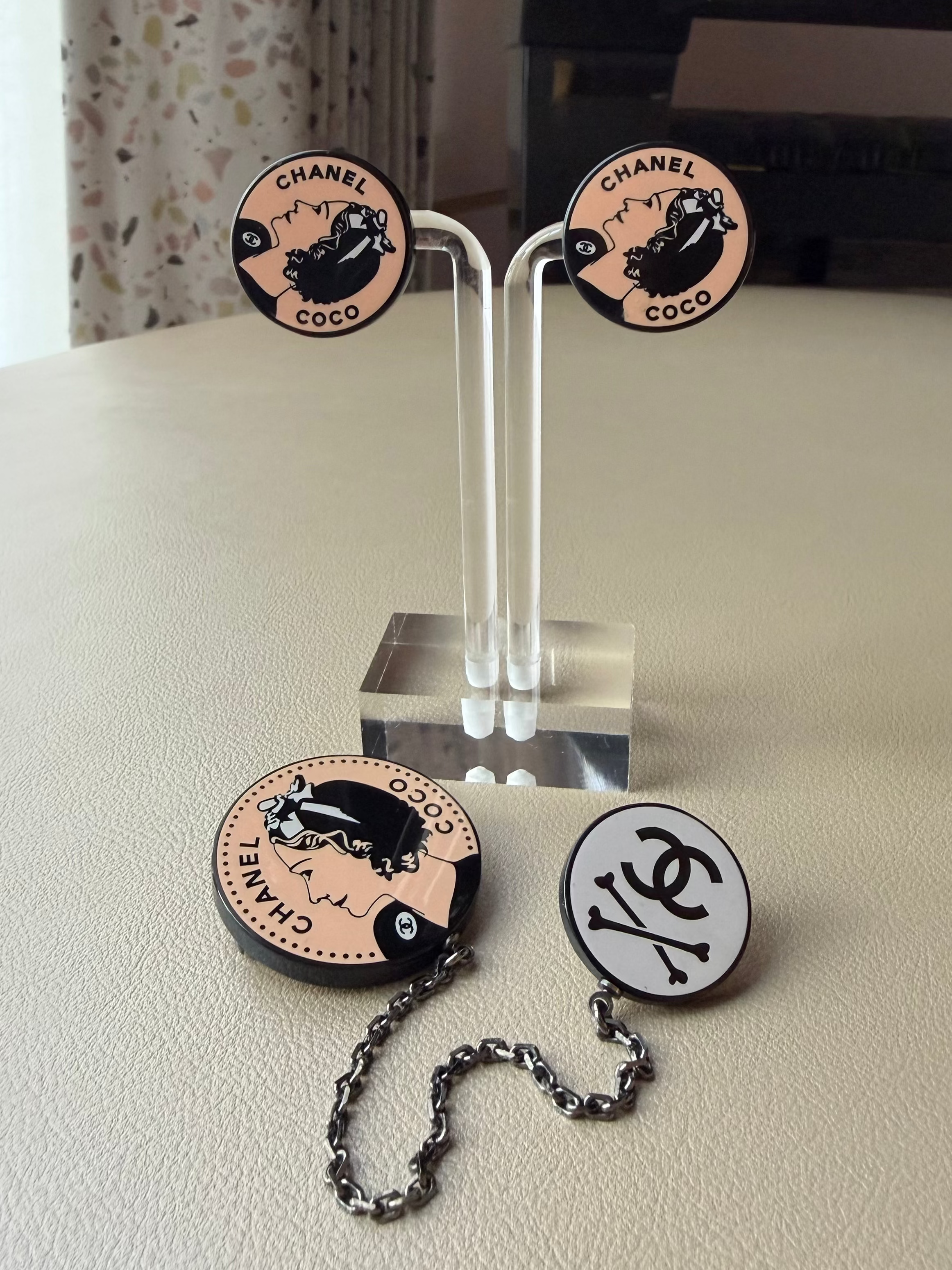 S/S 2003 ‘Coco Portrait’ Medallion Clip-On Earrings