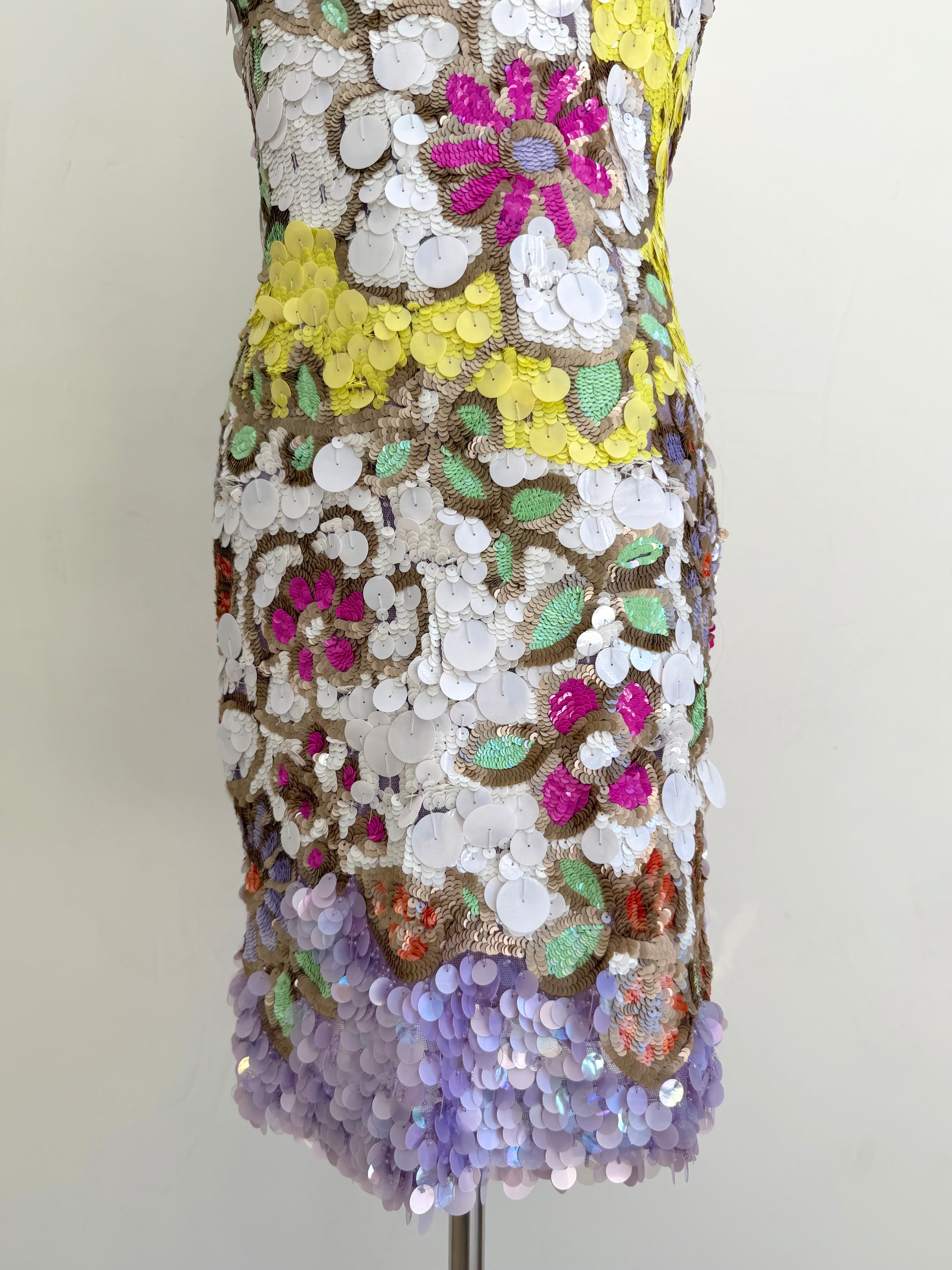 S/S 2004 Floral Sequin Mini Dress