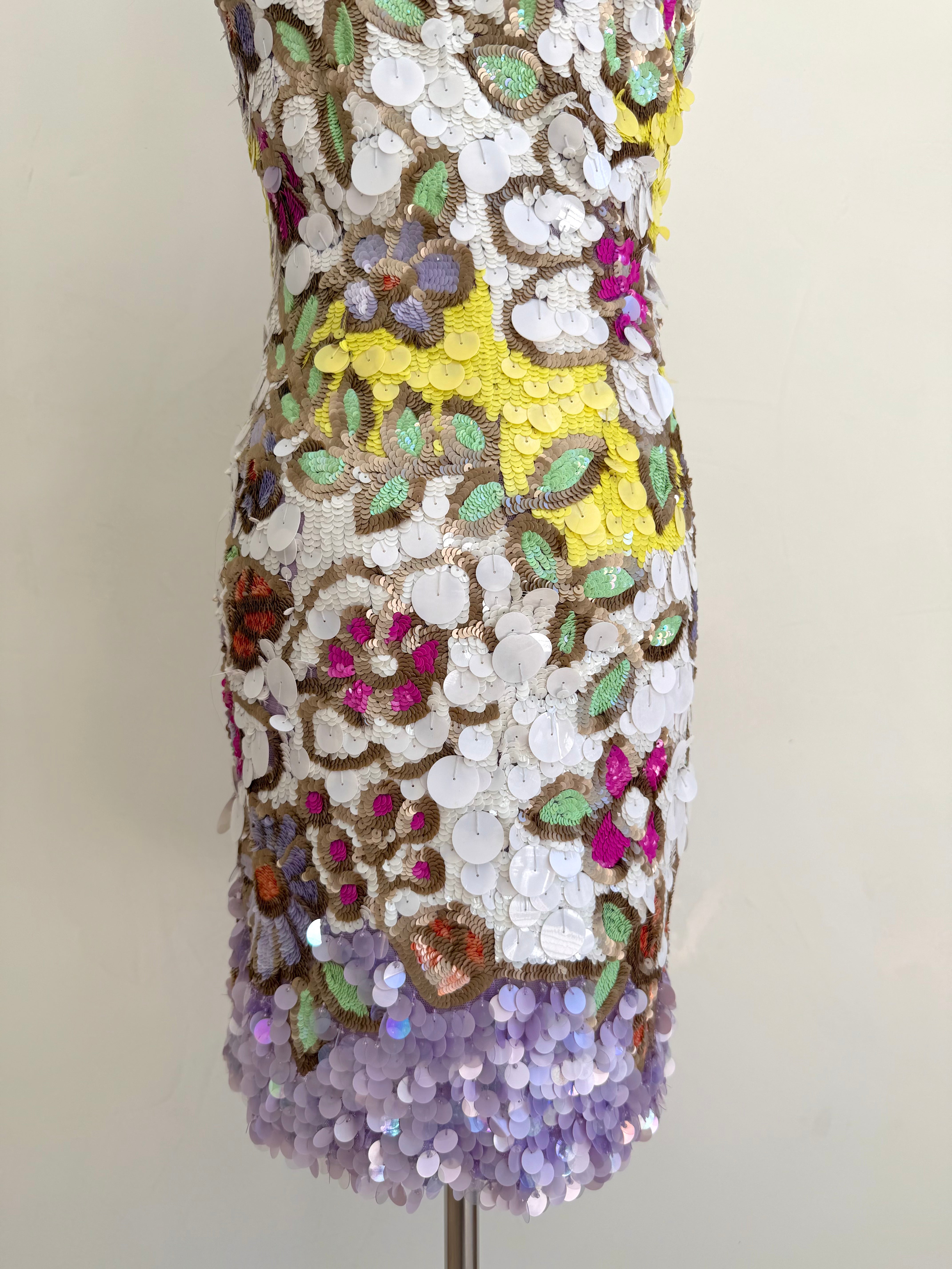 S/S 2004 Floral Sequin Mini Dress
