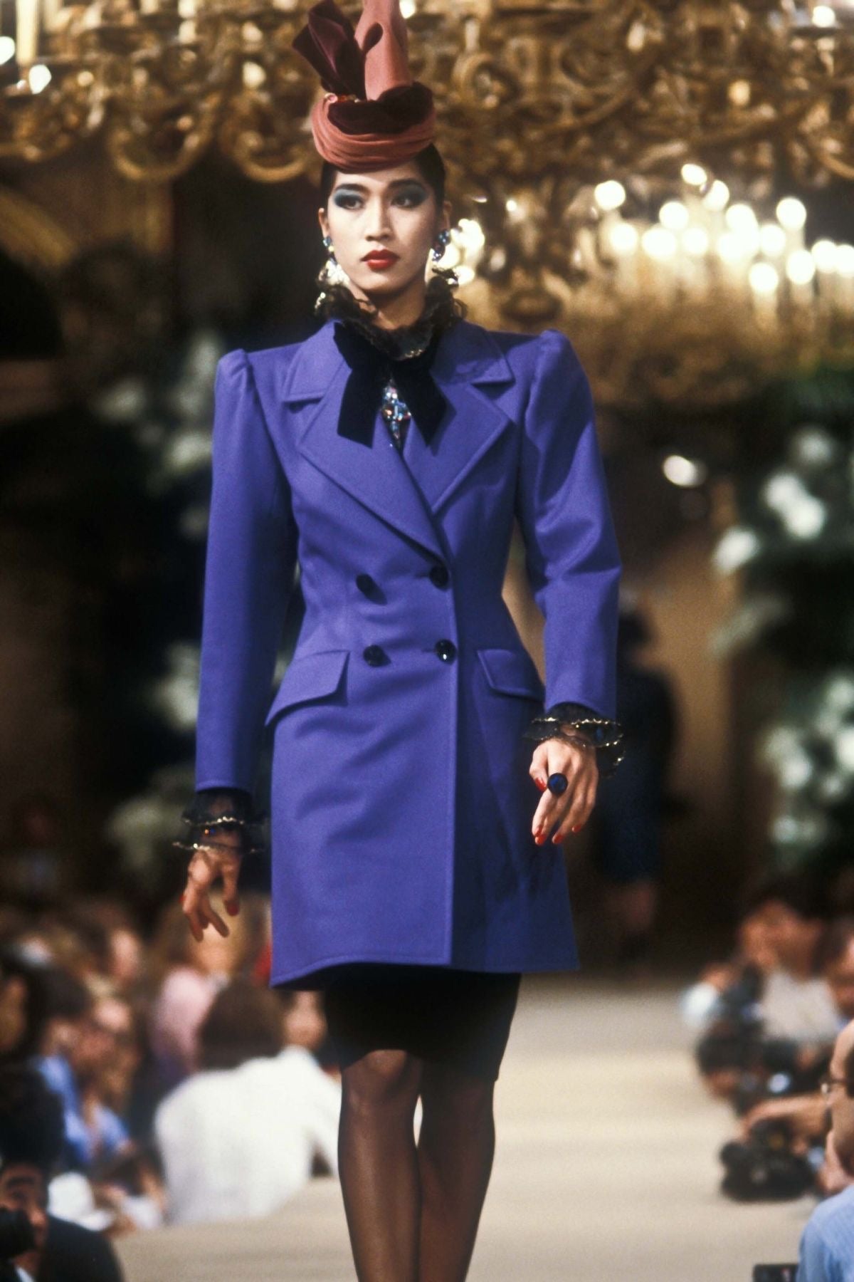 F/W 1982 Purple Velvet Rive Gauche Ruffled Jacket