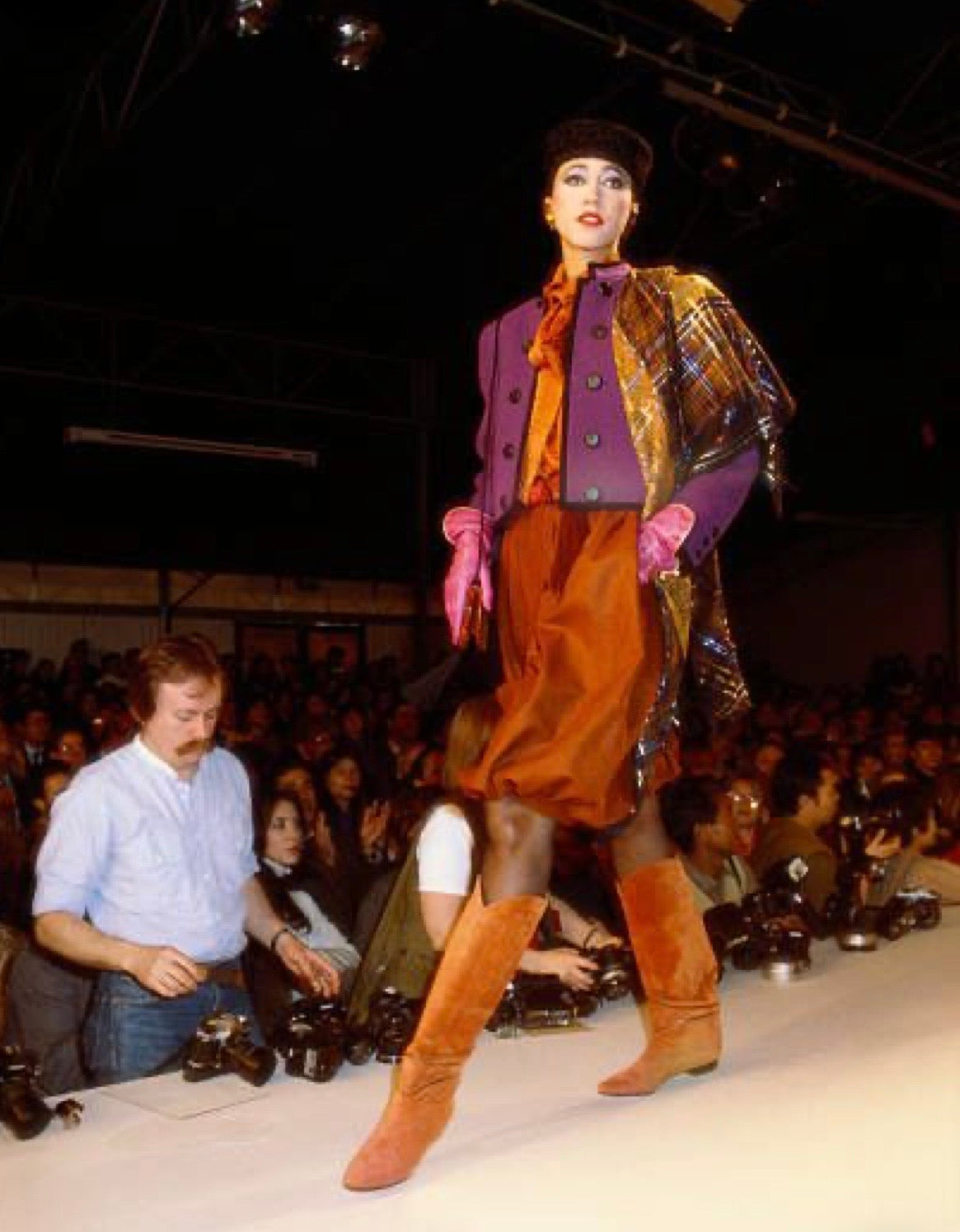 F/W 1982 Purple Velvet Rive Gauche Ruffled Jacket
