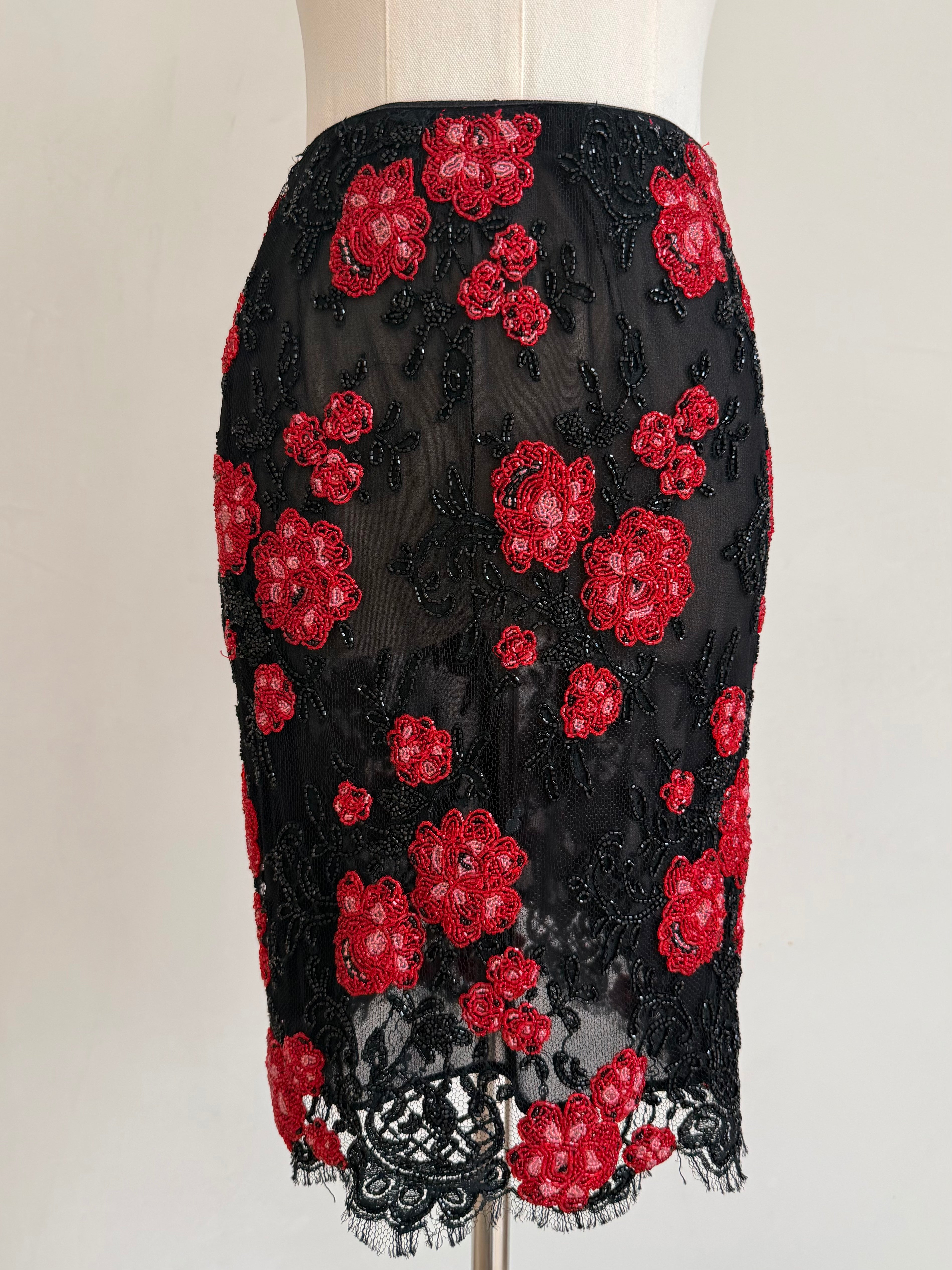 x Anna Molinari F/W 1991 Beaded Skirt