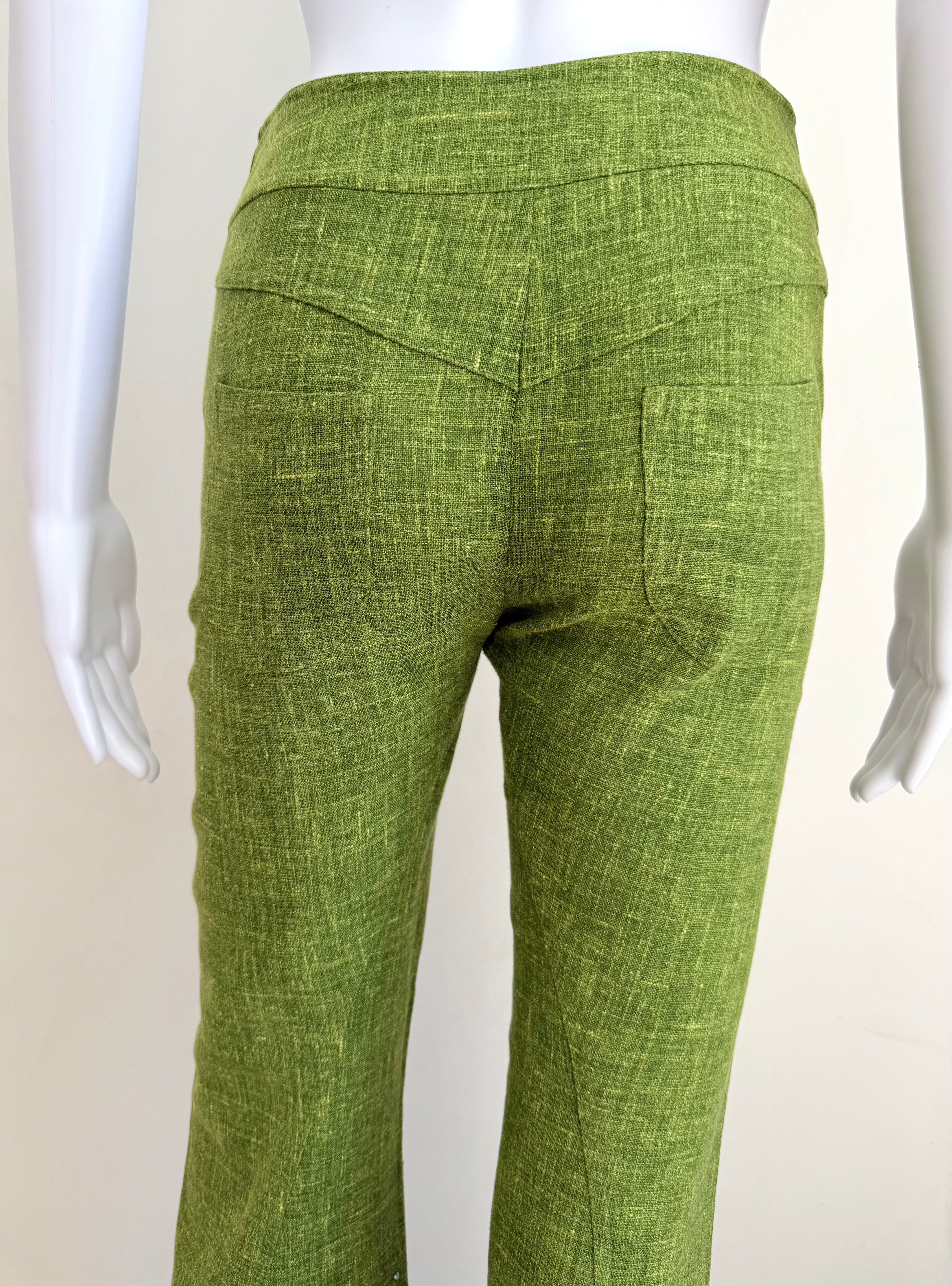 S/S 2003 Green Linen Butterfly Embroidered Trousers