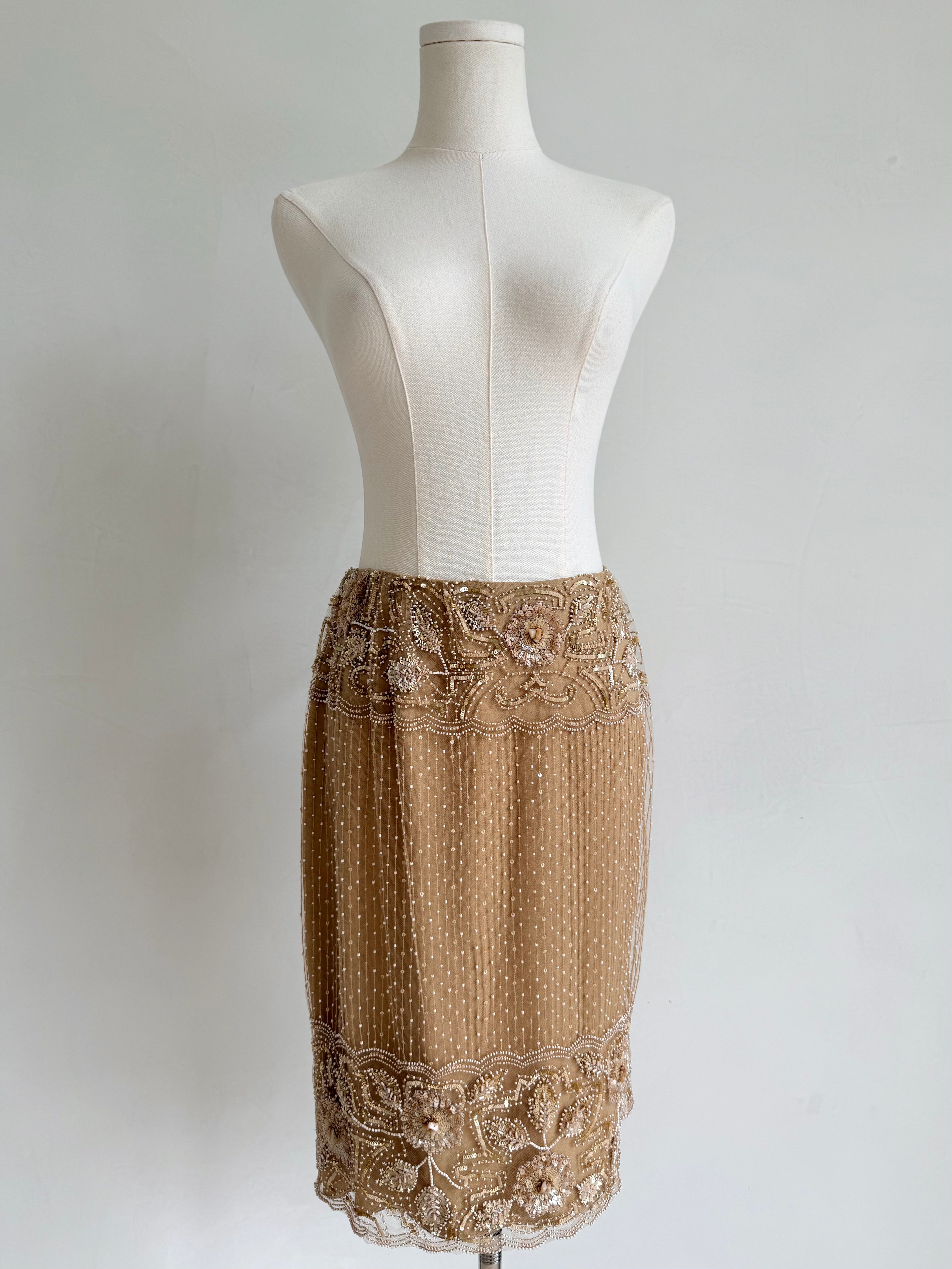 2000s Fully Embellished Midi Skirt