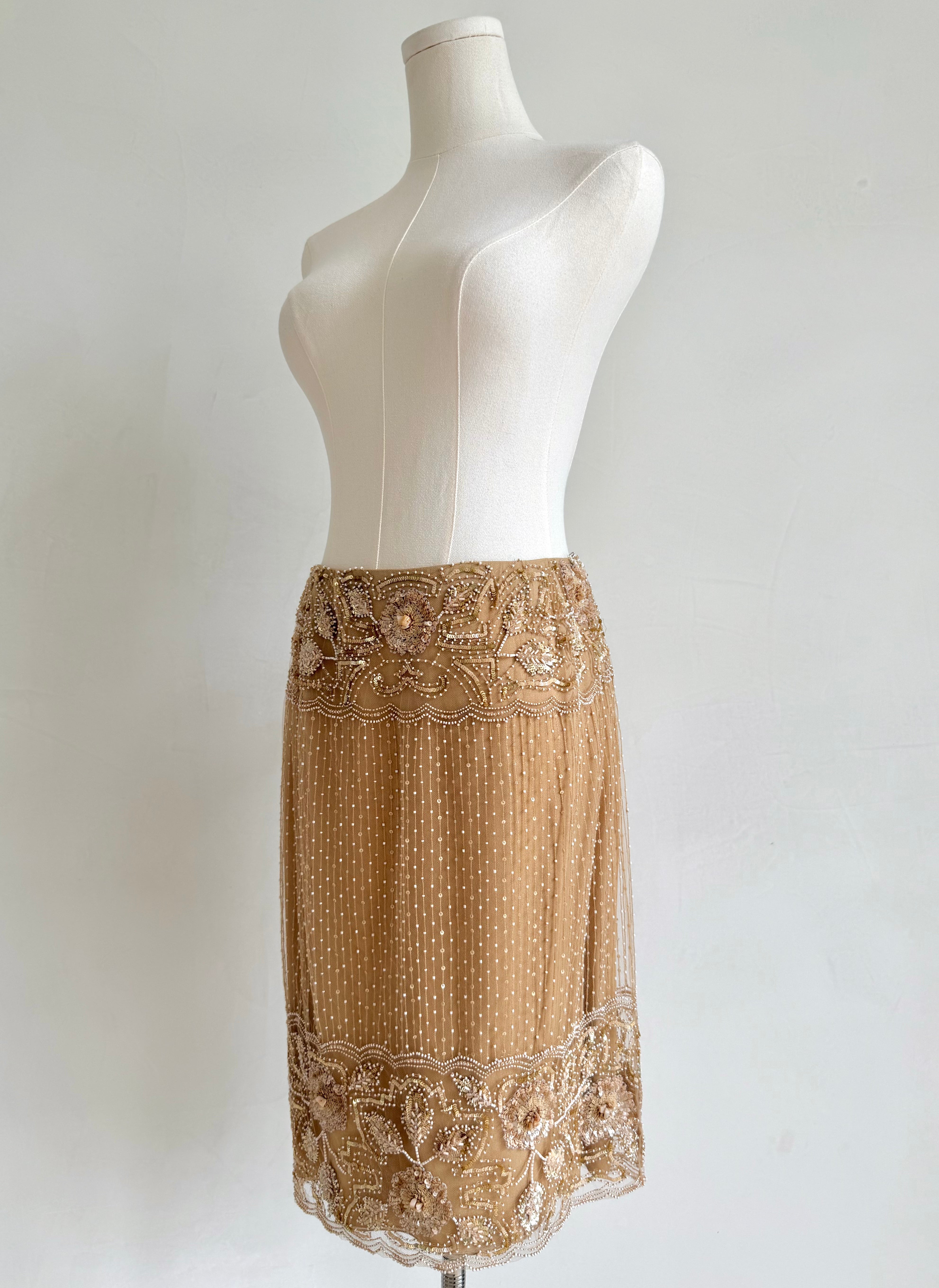 2000s Fully Embellished Midi Skirt