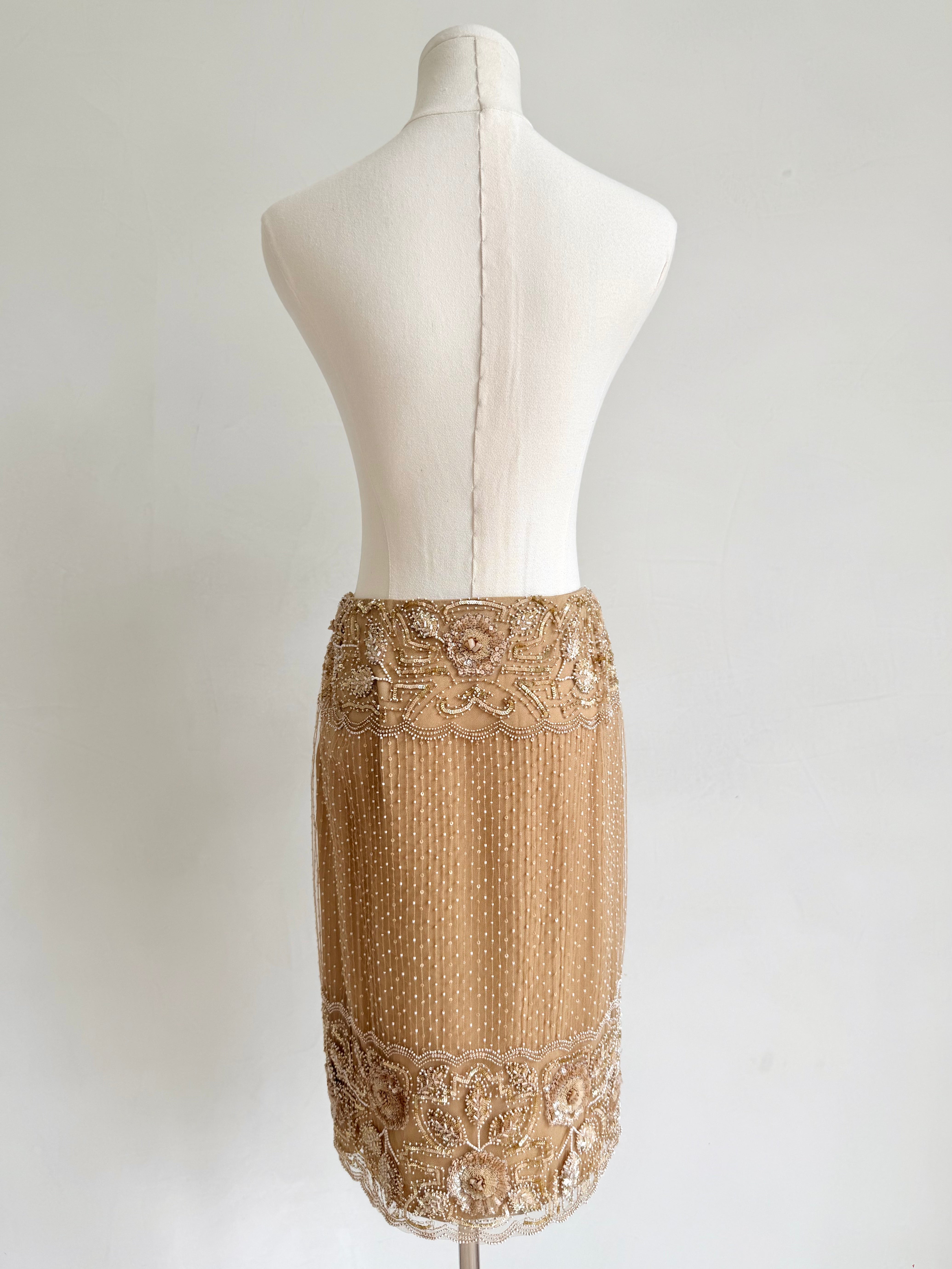 2000s Fully Embellished Midi Skirt