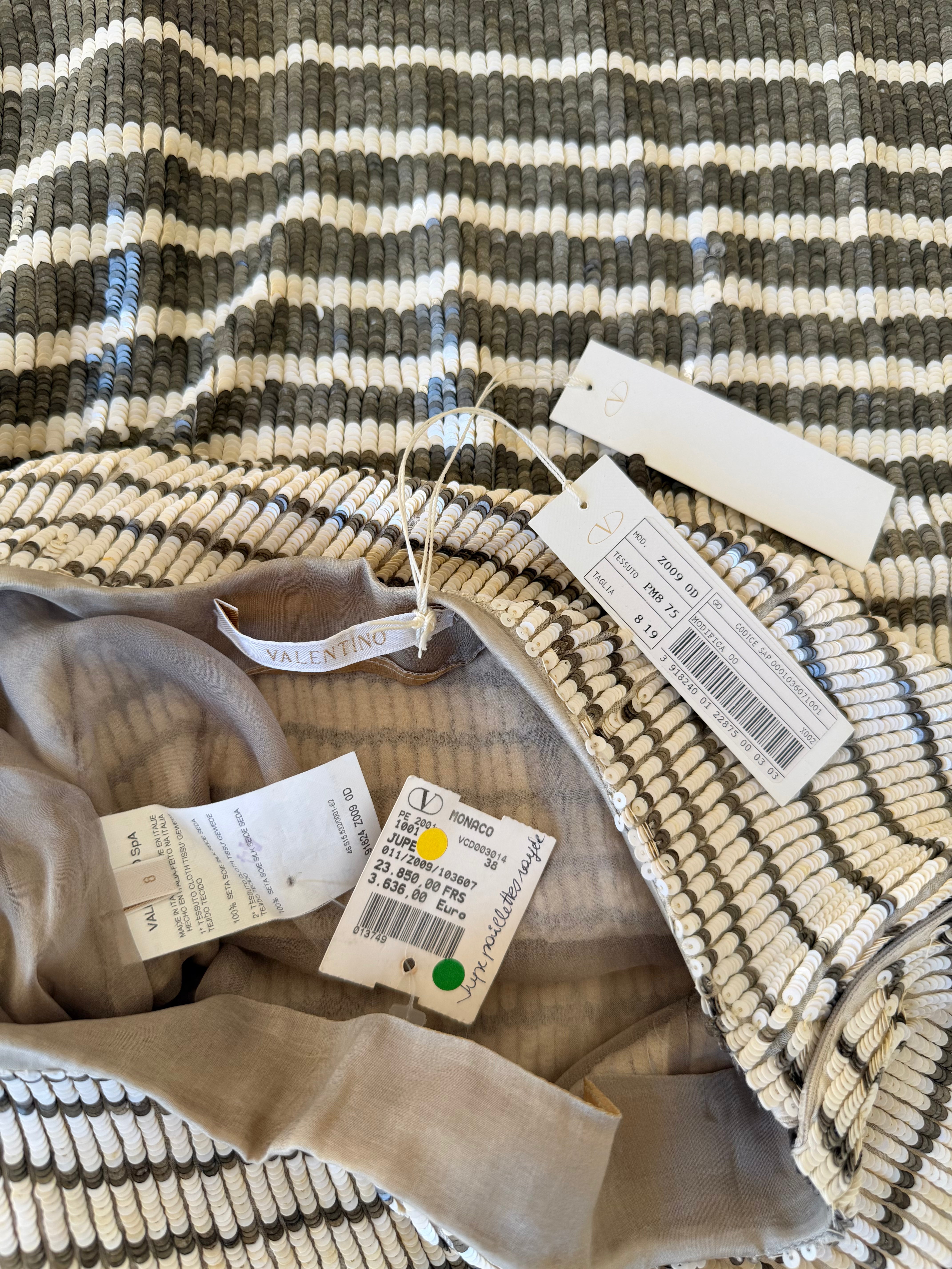 NWT S/S 2001 Striped Sequin Skirt