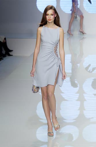 S/S 2004 Light Blue Side Lace-Up Dress