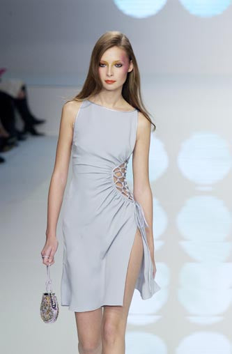 S/S 2004 Light Blue Side Lace-Up Dress