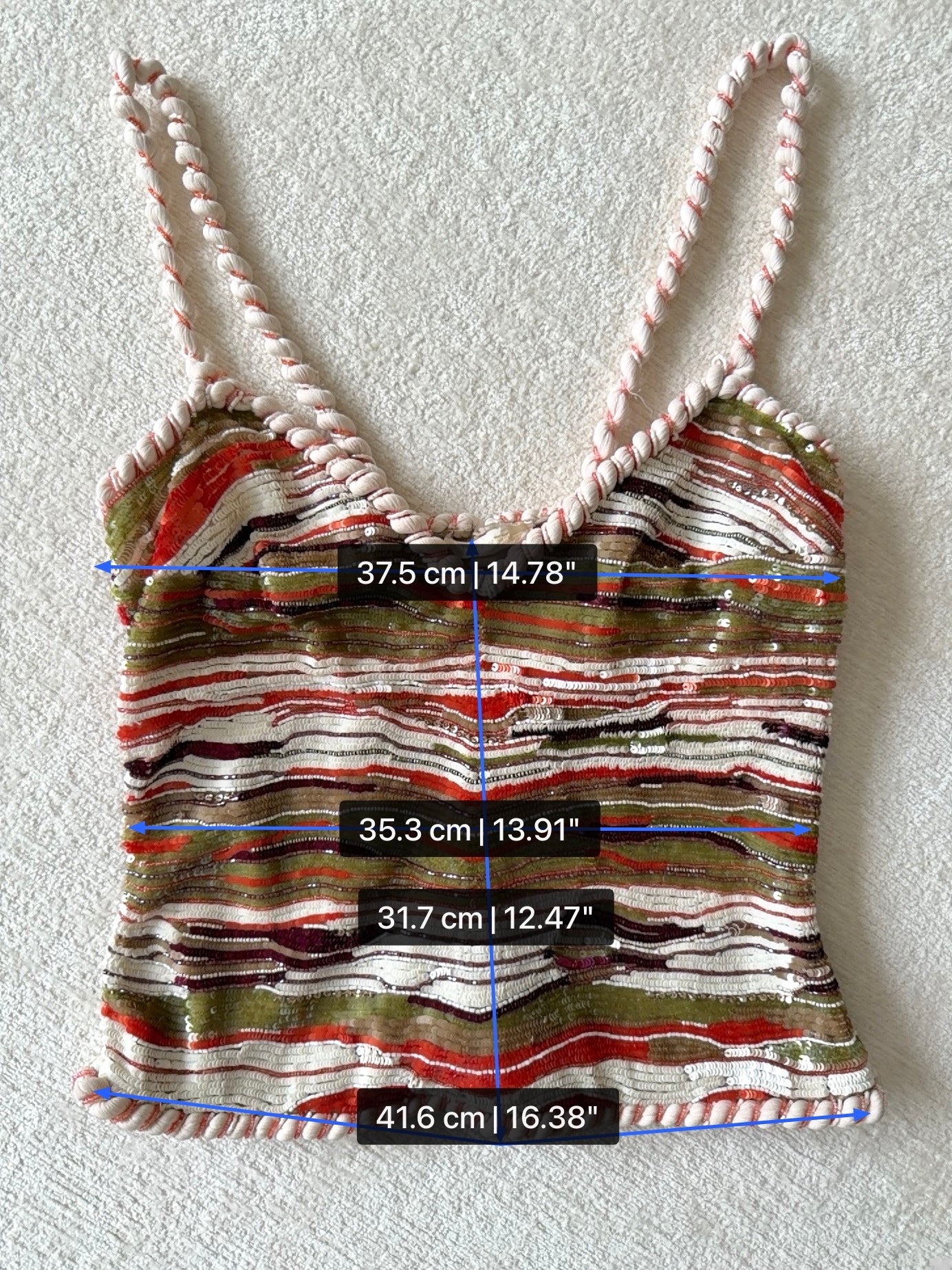 S/S 2005 Multicolor Sequin Rope-Strap Camisole Top