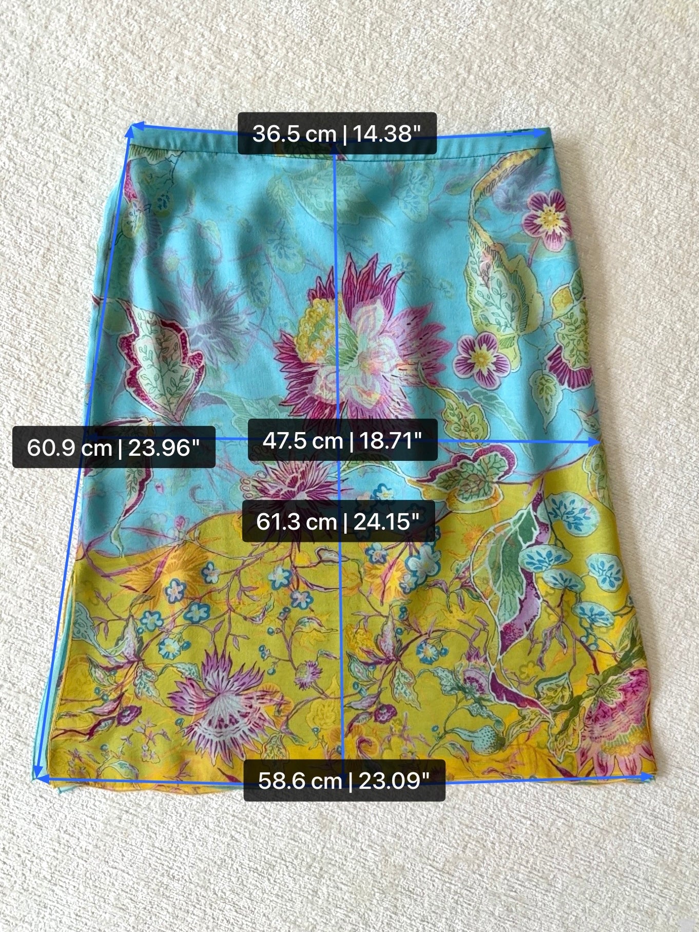 S/S 2004 Blue Floral Wrap Top and Skirt Set