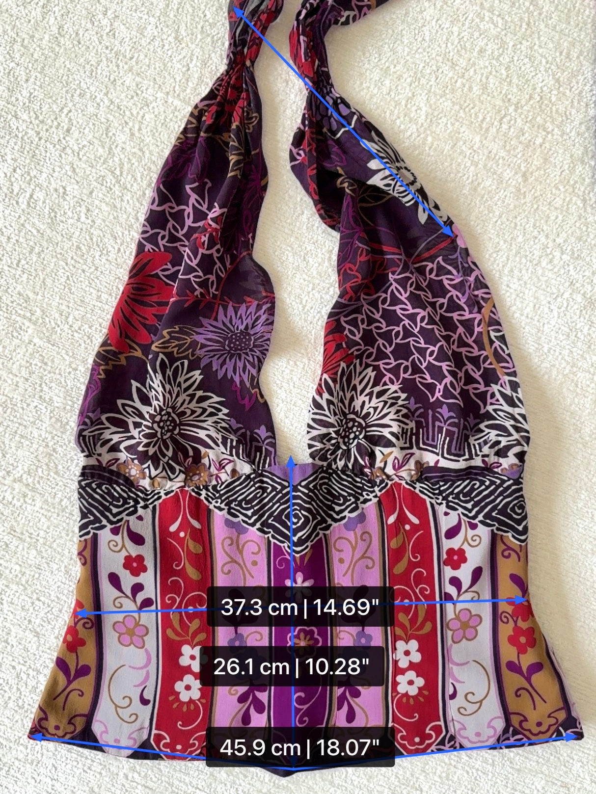 F/W 2006 Purple Patterned Silk Halter Top