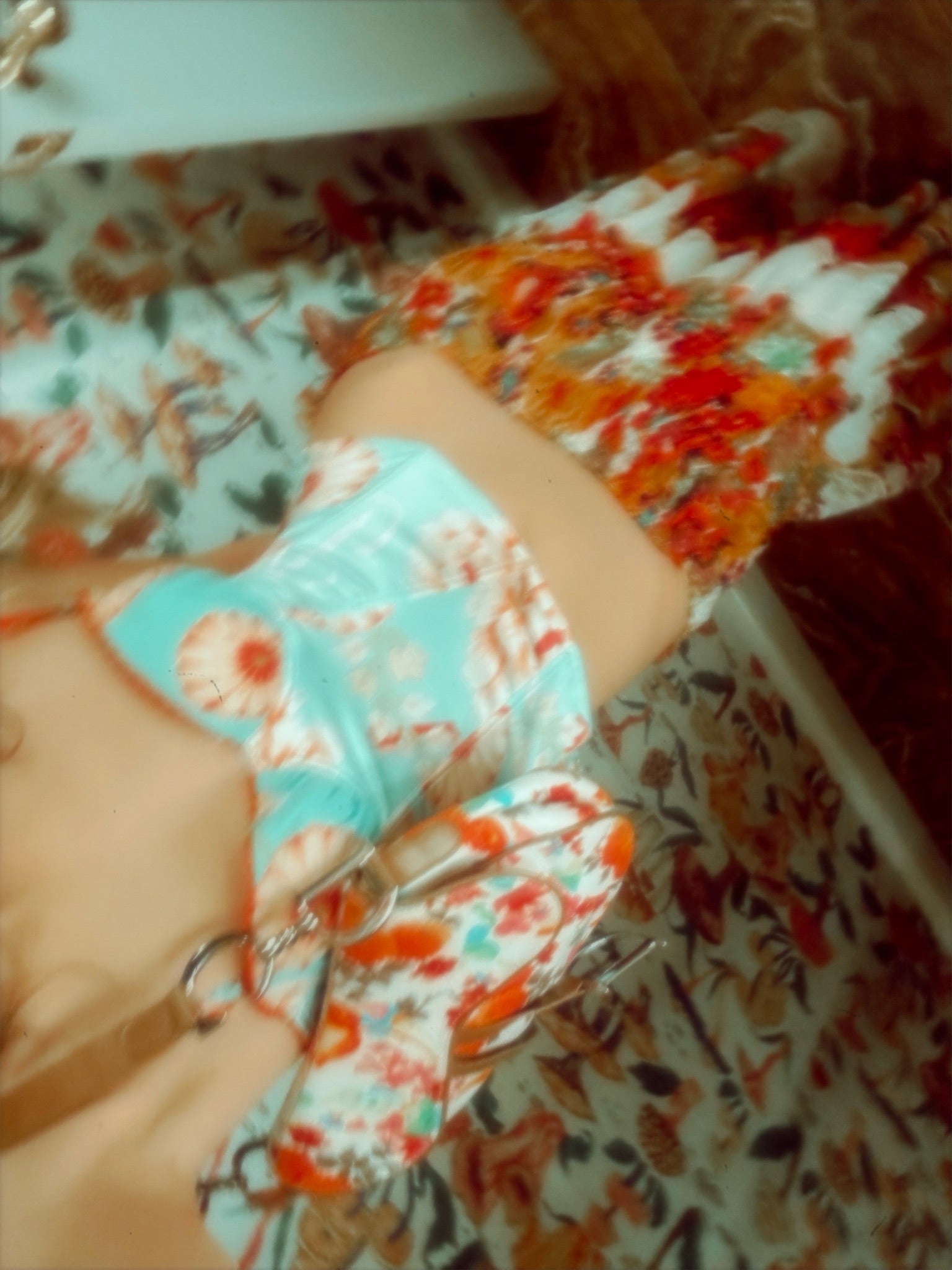 S/S 2003 Aqua Floral Underwire Corset Top