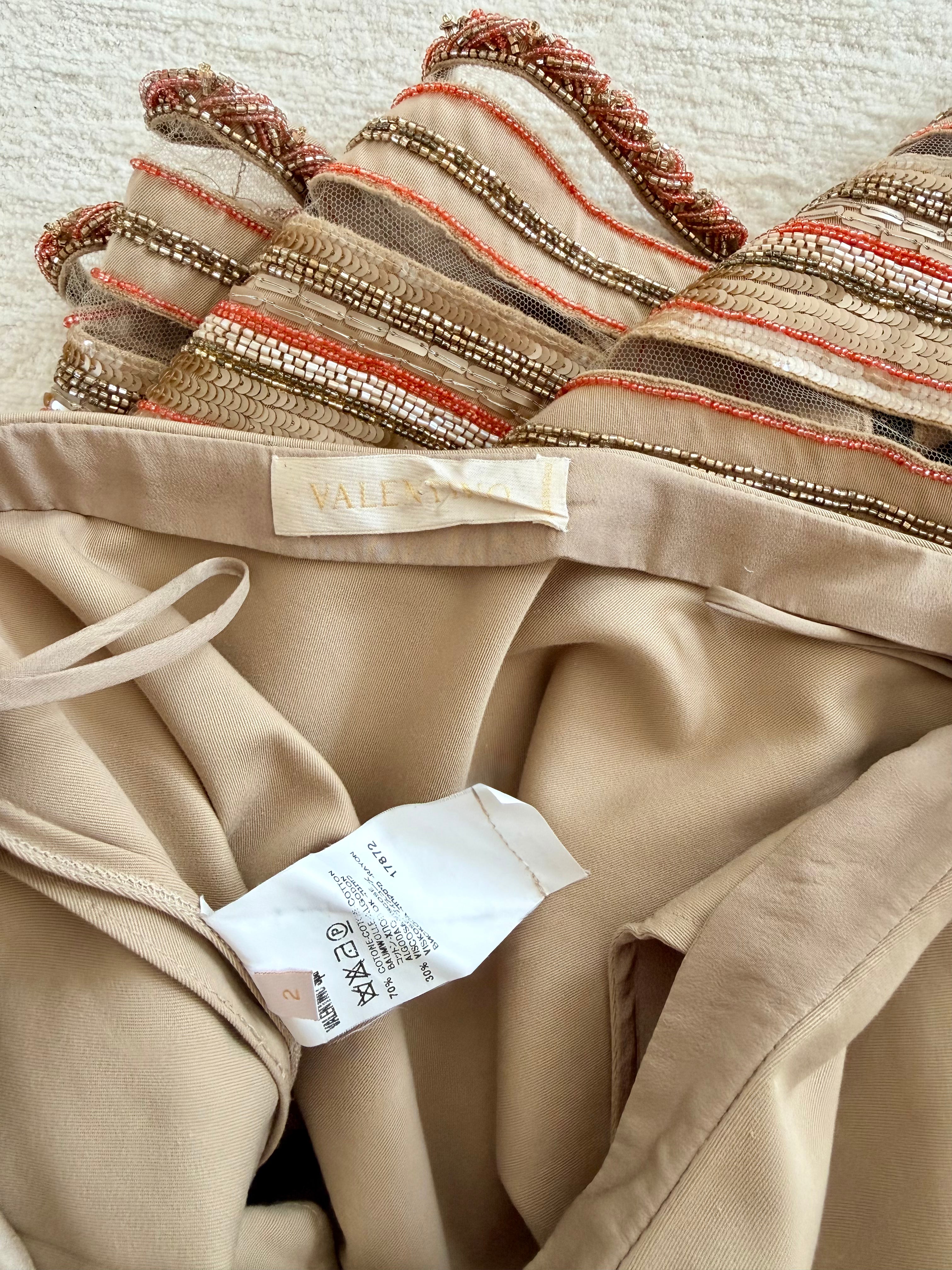 S/S 2005 Khaki Skirt with Beaded Embellishment Trim
