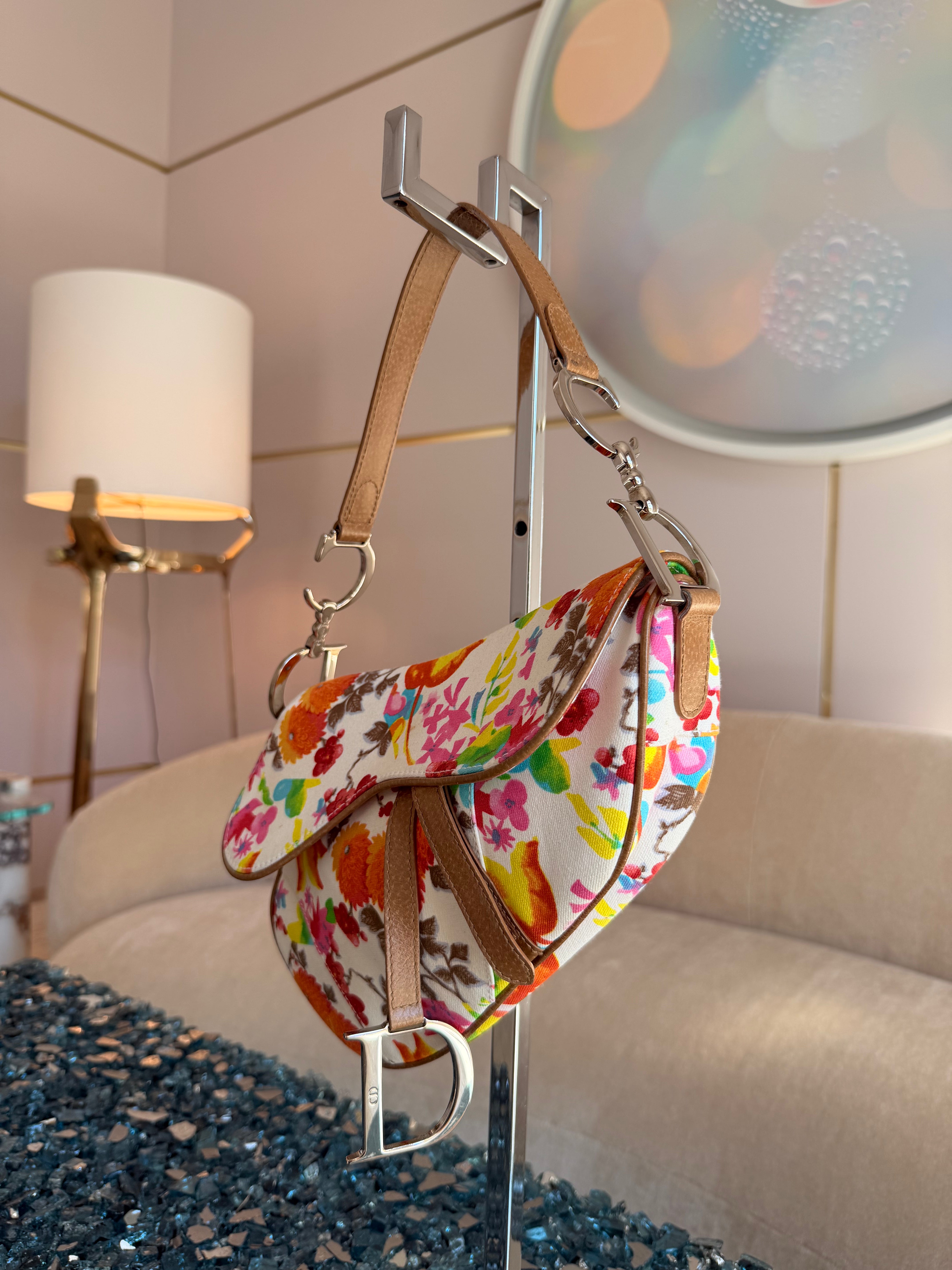 S/S 2005 Floral Canvas Saddle Bag