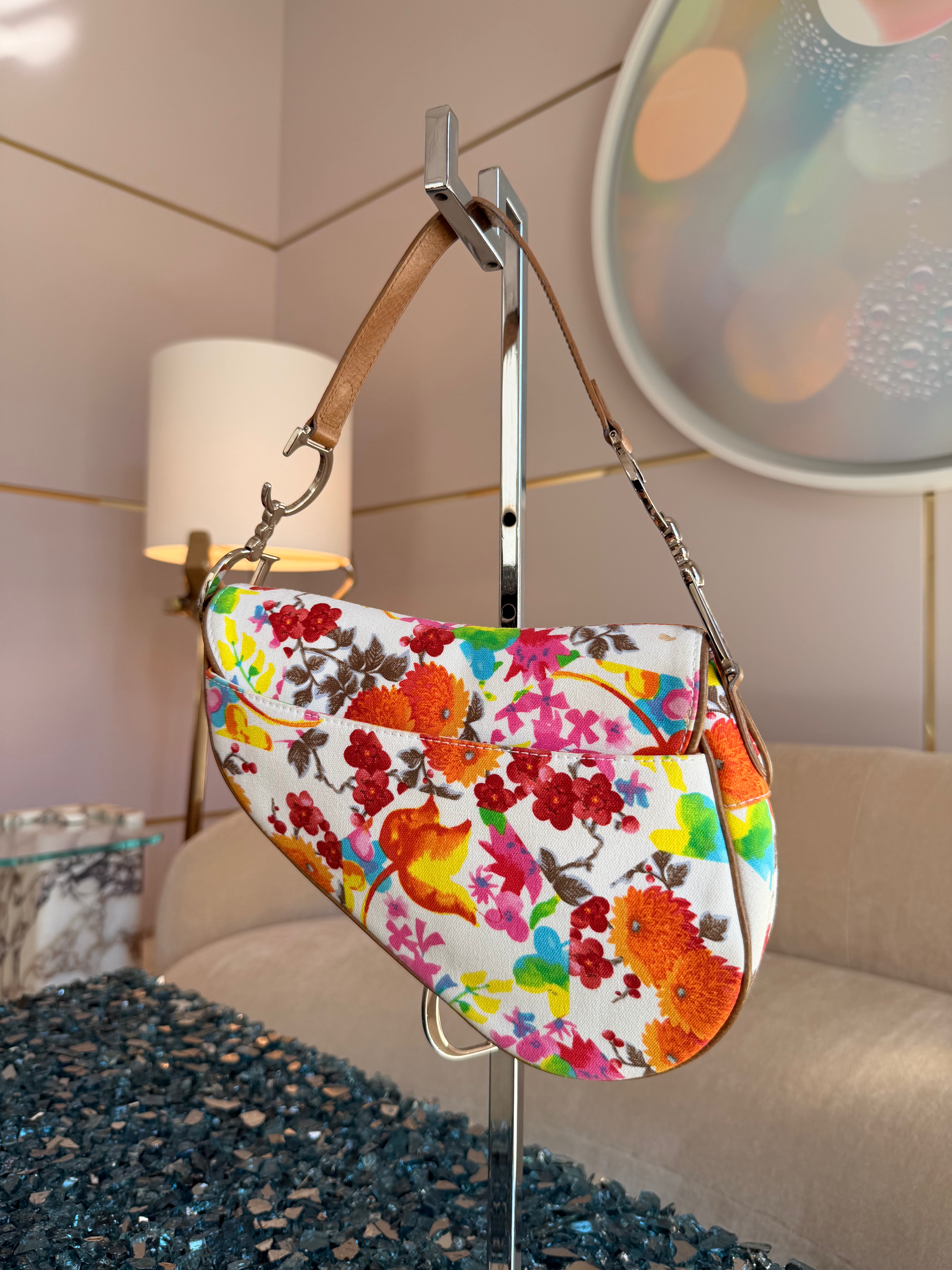 S/S 2005 Floral Canvas Saddle Bag