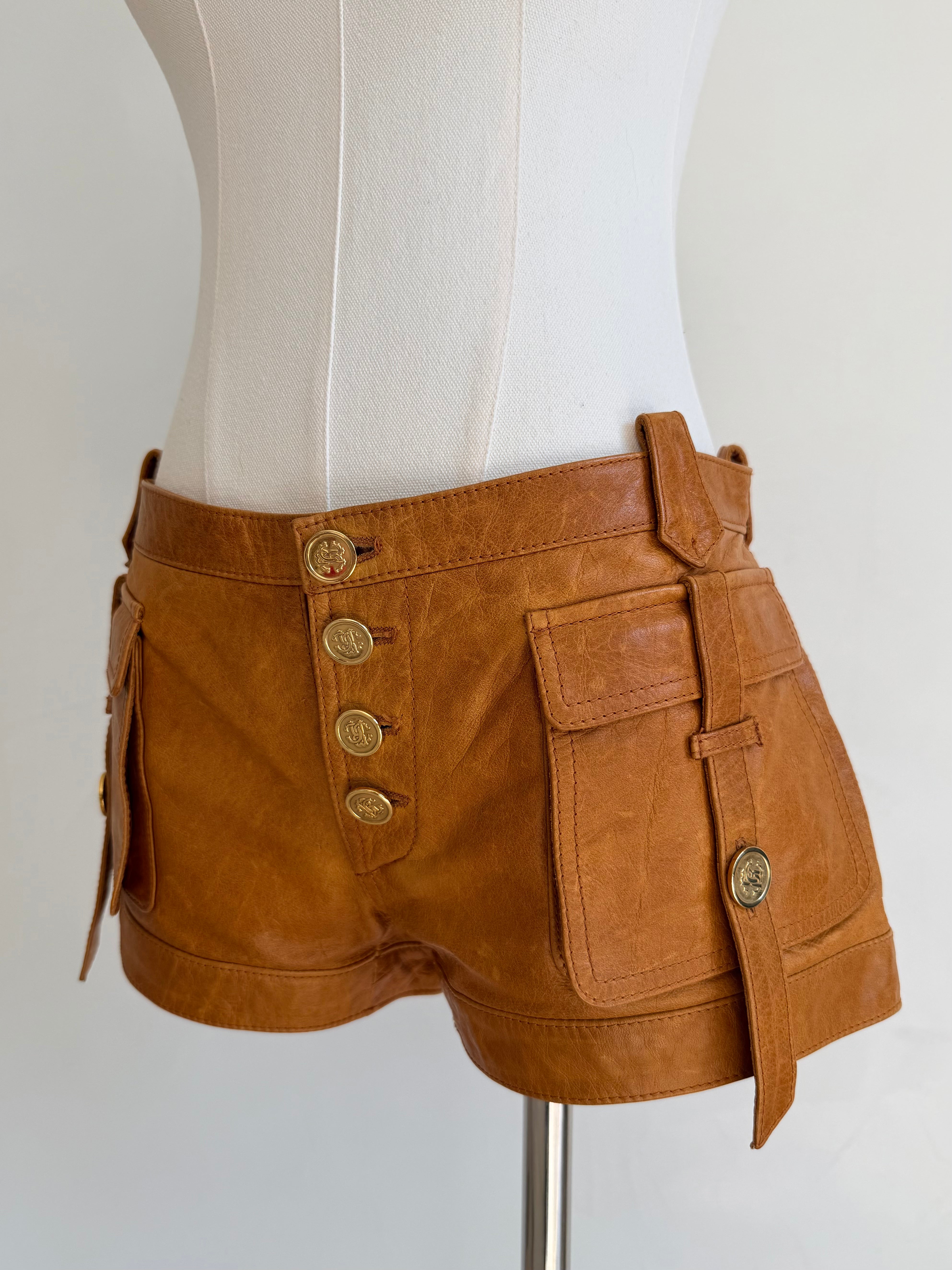 S/S 2003 Camel Leather Shorts