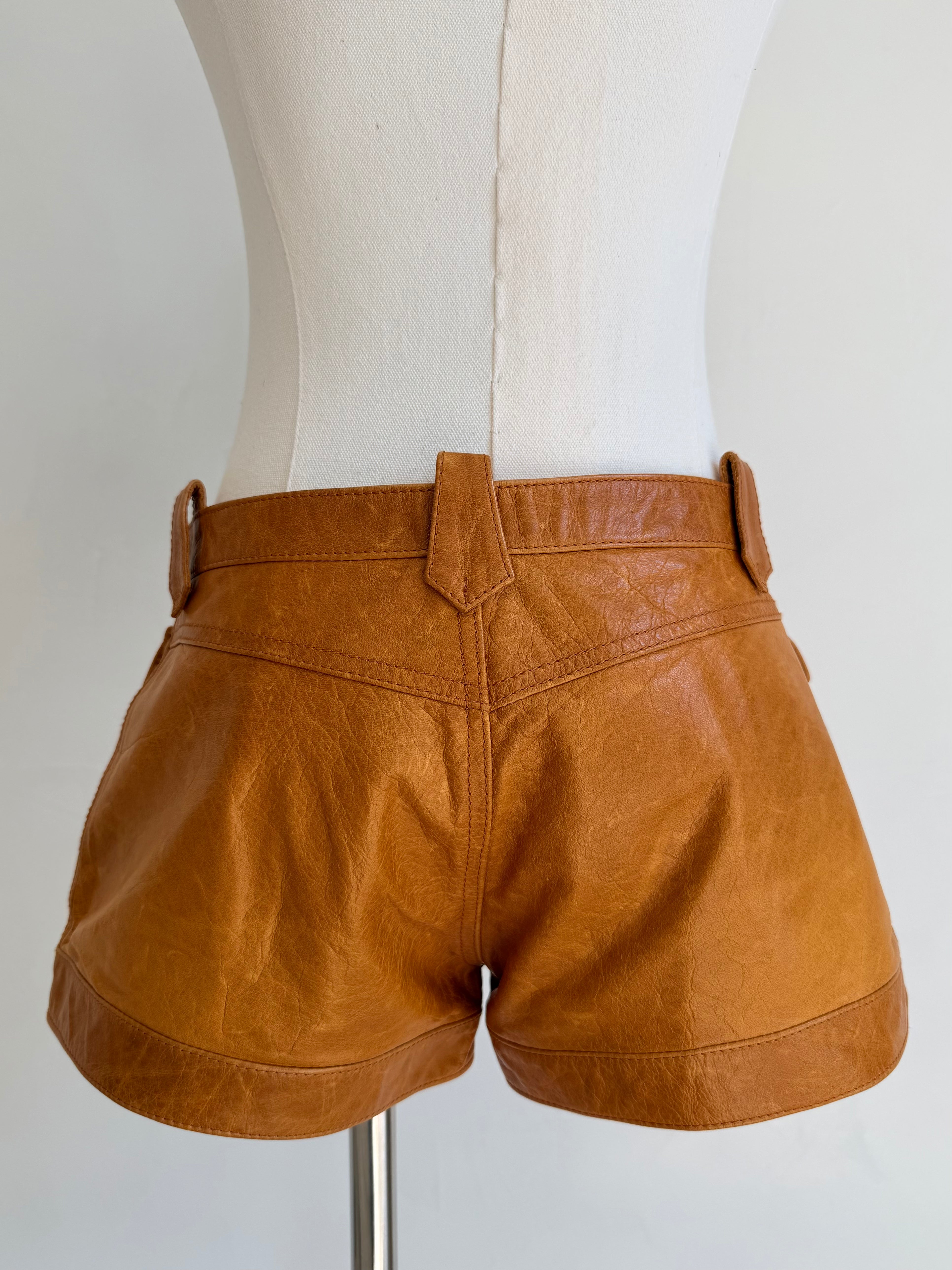 S/S 2003 Camel Leather Shorts