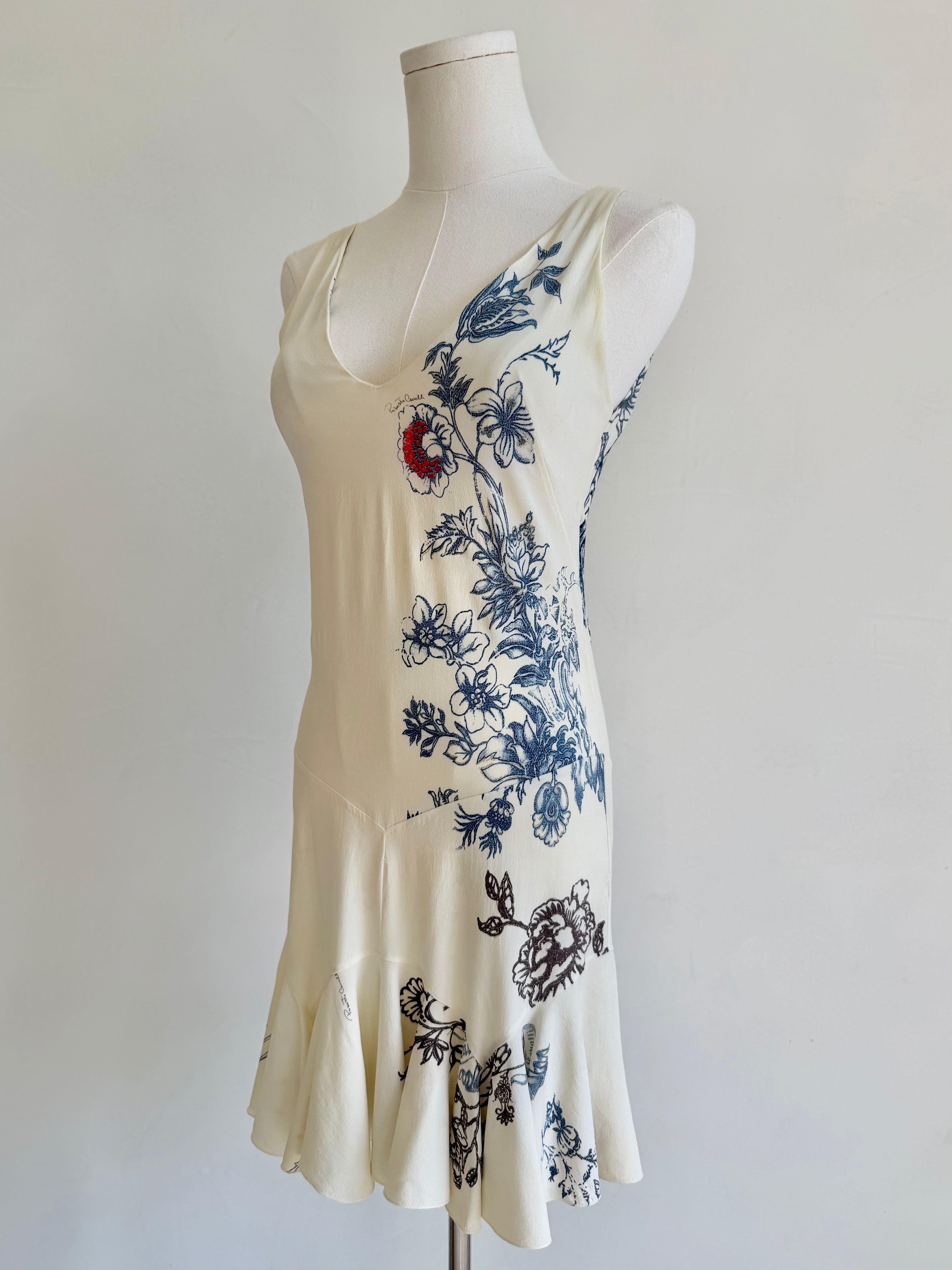 S/S 2003 Cream Floral "Tattoo" Mini Dress
