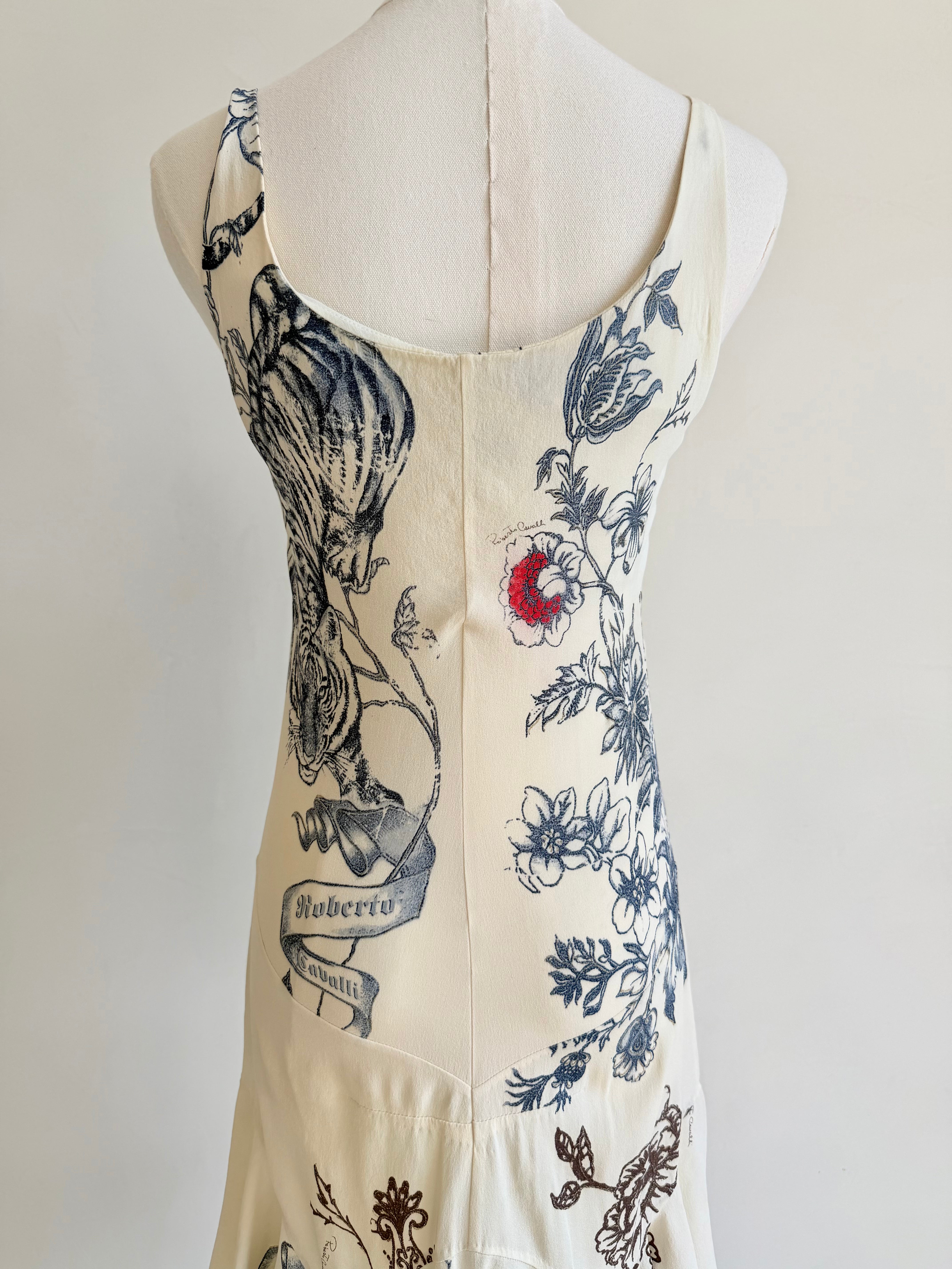 S/S 2003 Cream Floral "Tattoo" Mini Dress