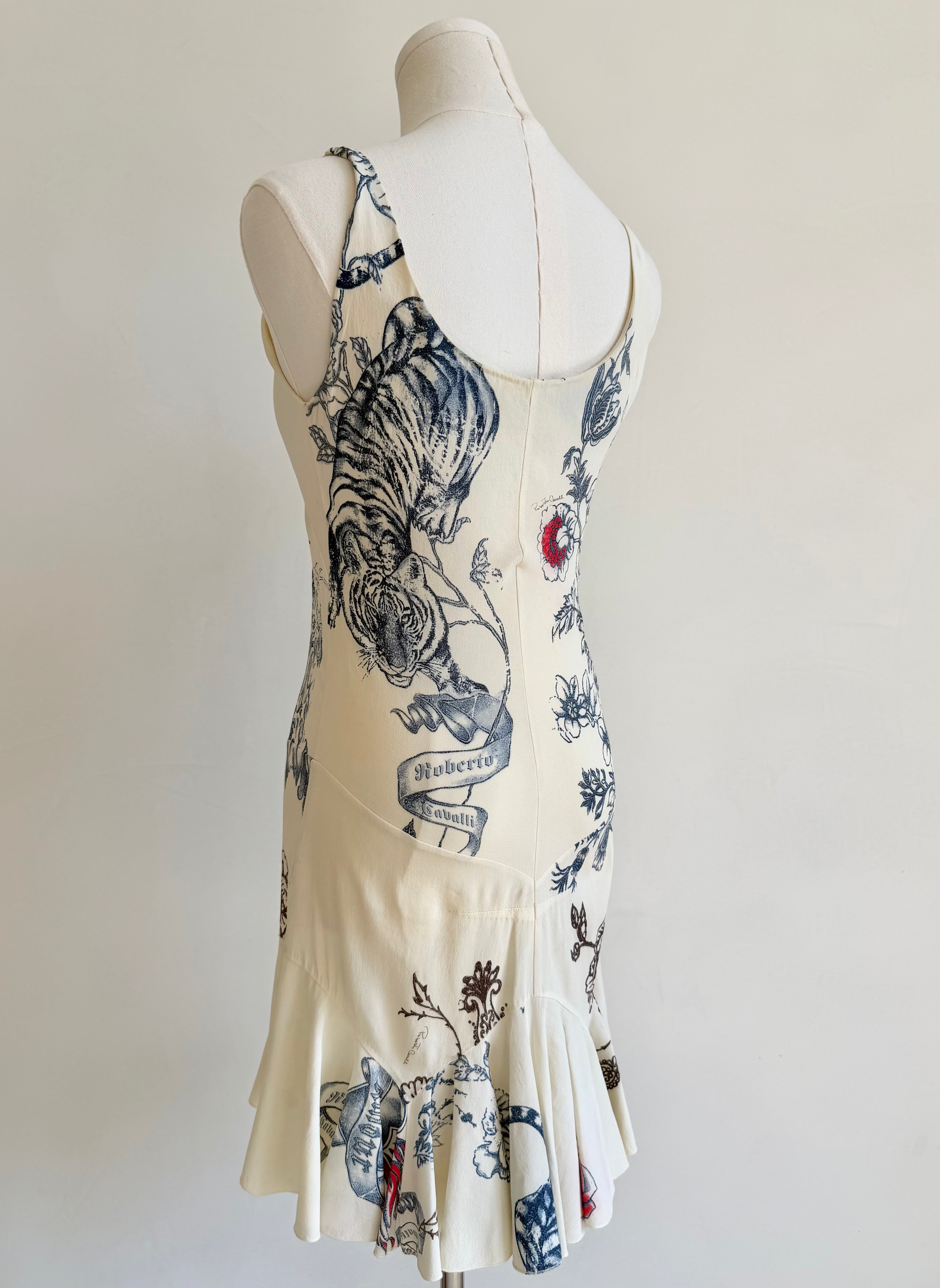 S/S 2003 Cream Floral "Tattoo" Mini Dress
