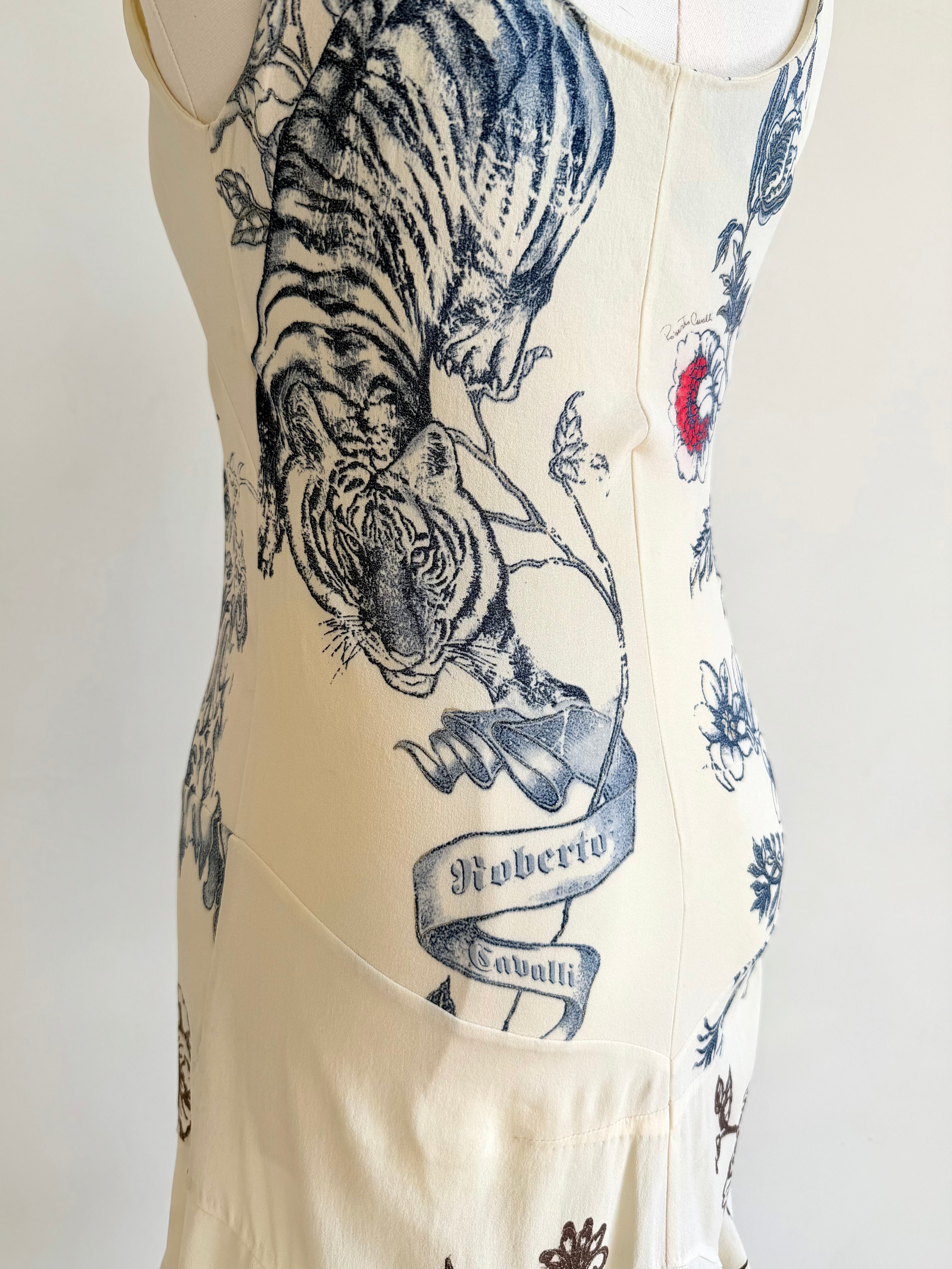S/S 2003 Cream Floral "Tattoo" Mini Dress