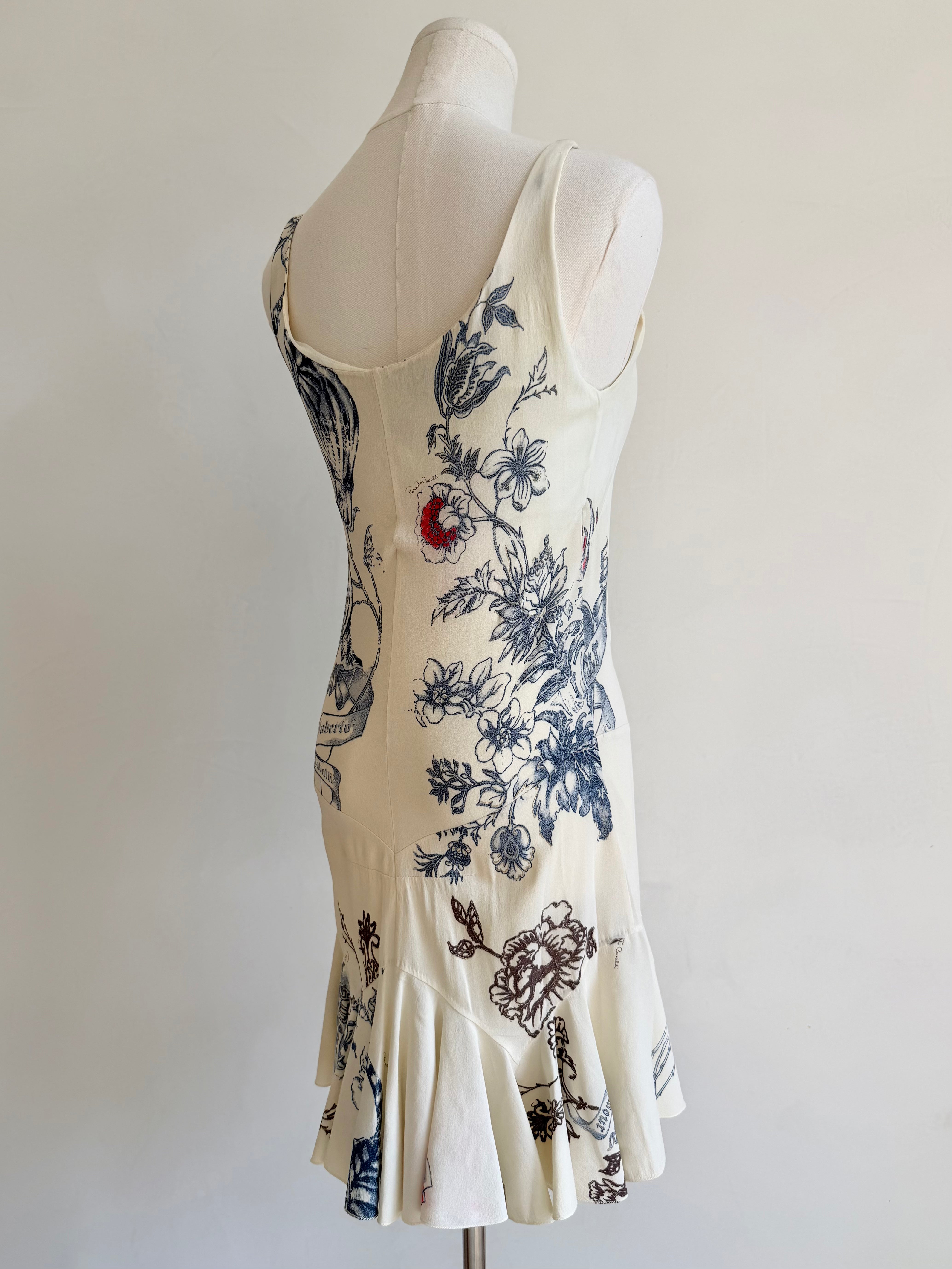 S/S 2003 Cream Floral "Tattoo" Mini Dress