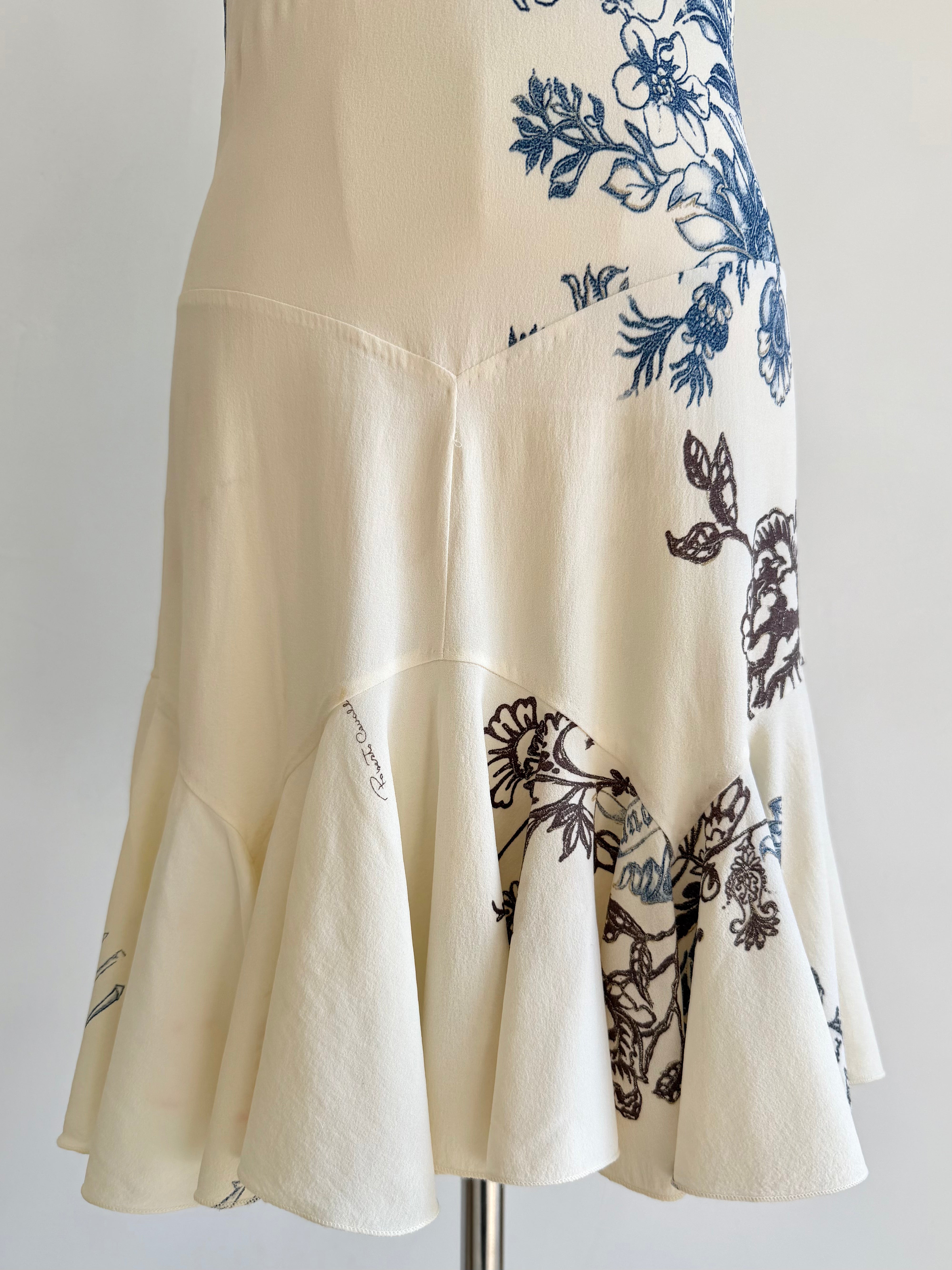 S/S 2003 Cream Floral "Tattoo" Mini Dress