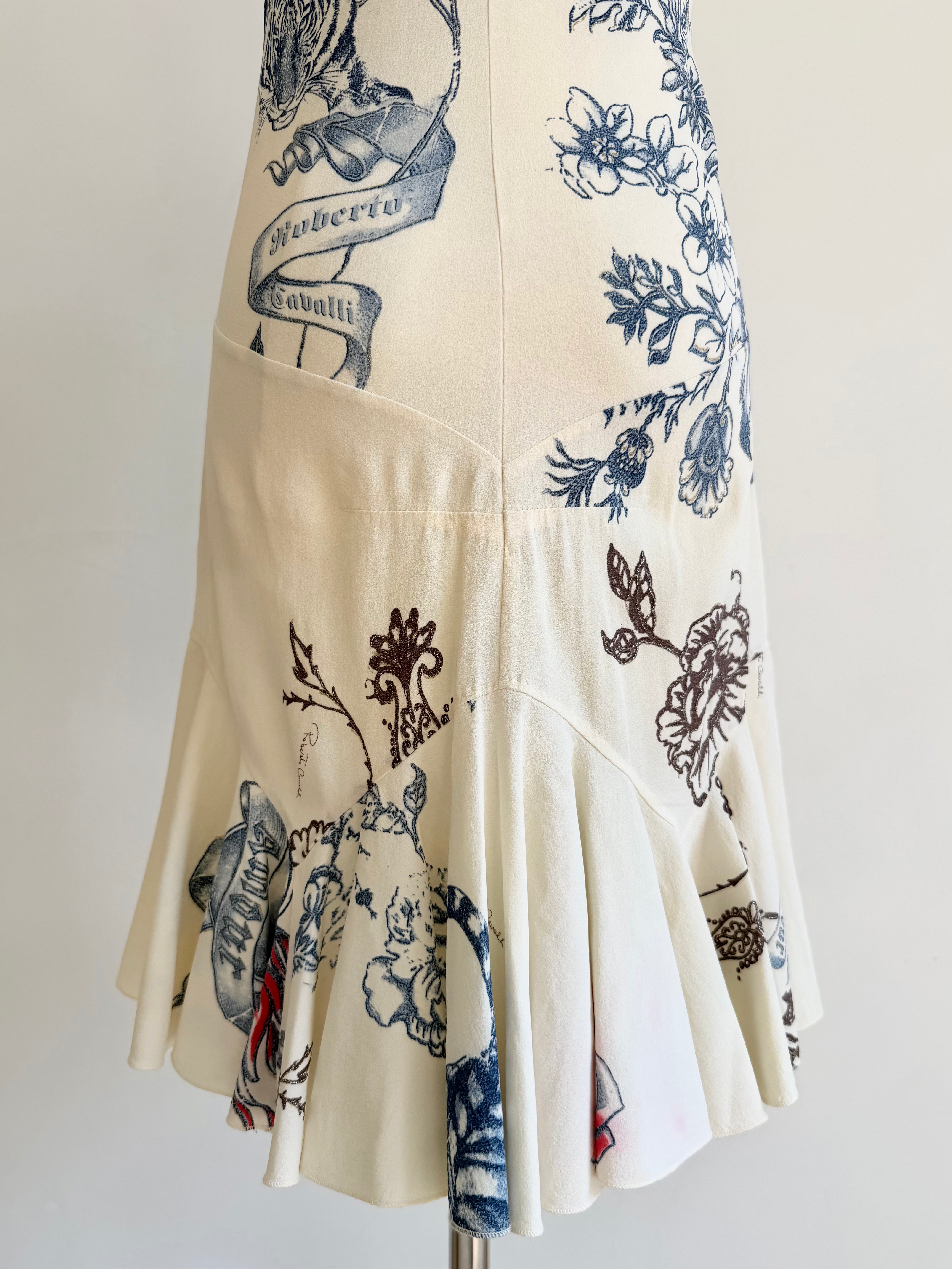 S/S 2003 Cream Floral "Tattoo" Mini Dress