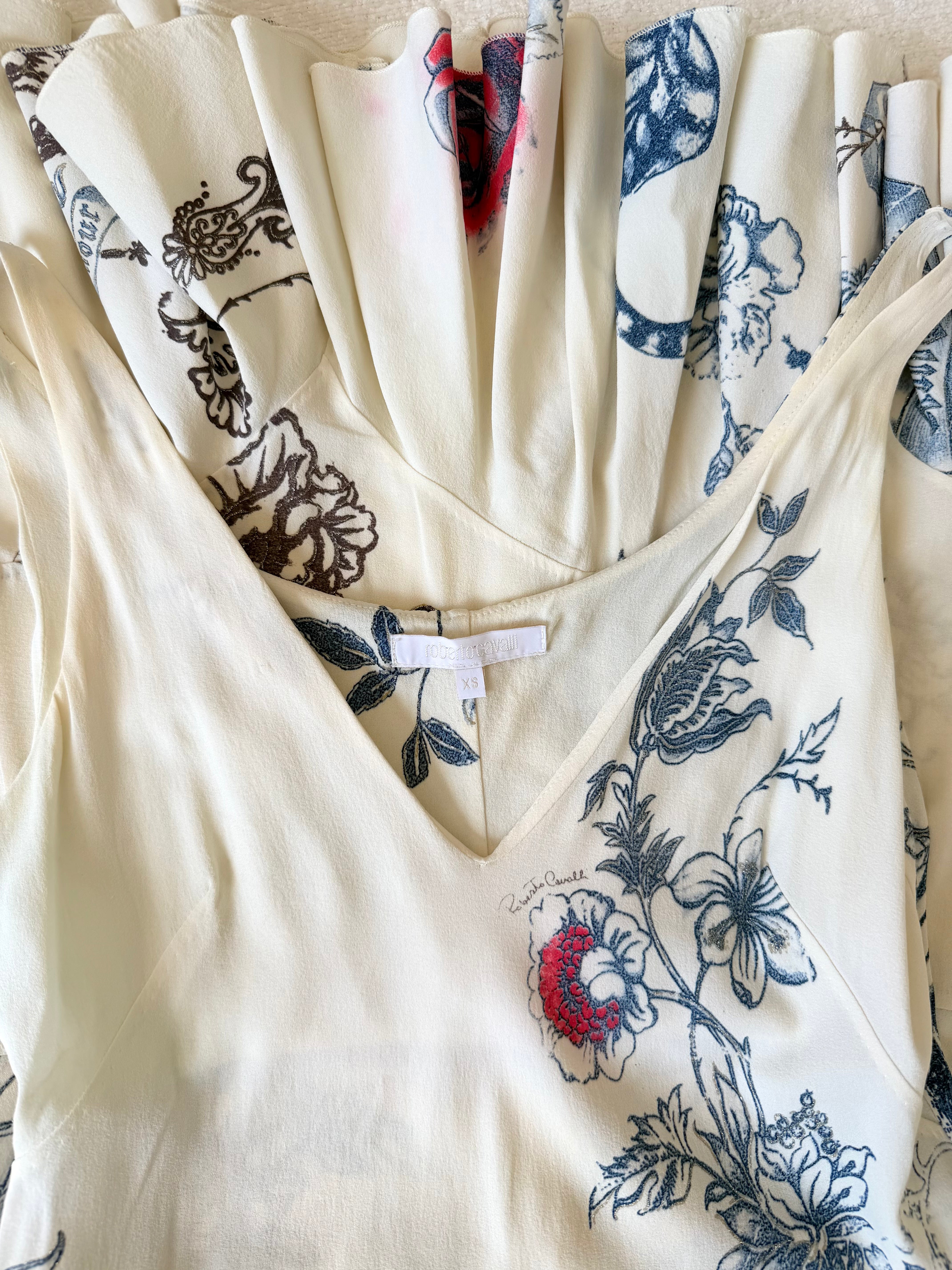 S/S 2003 Cream Floral "Tattoo" Mini Dress