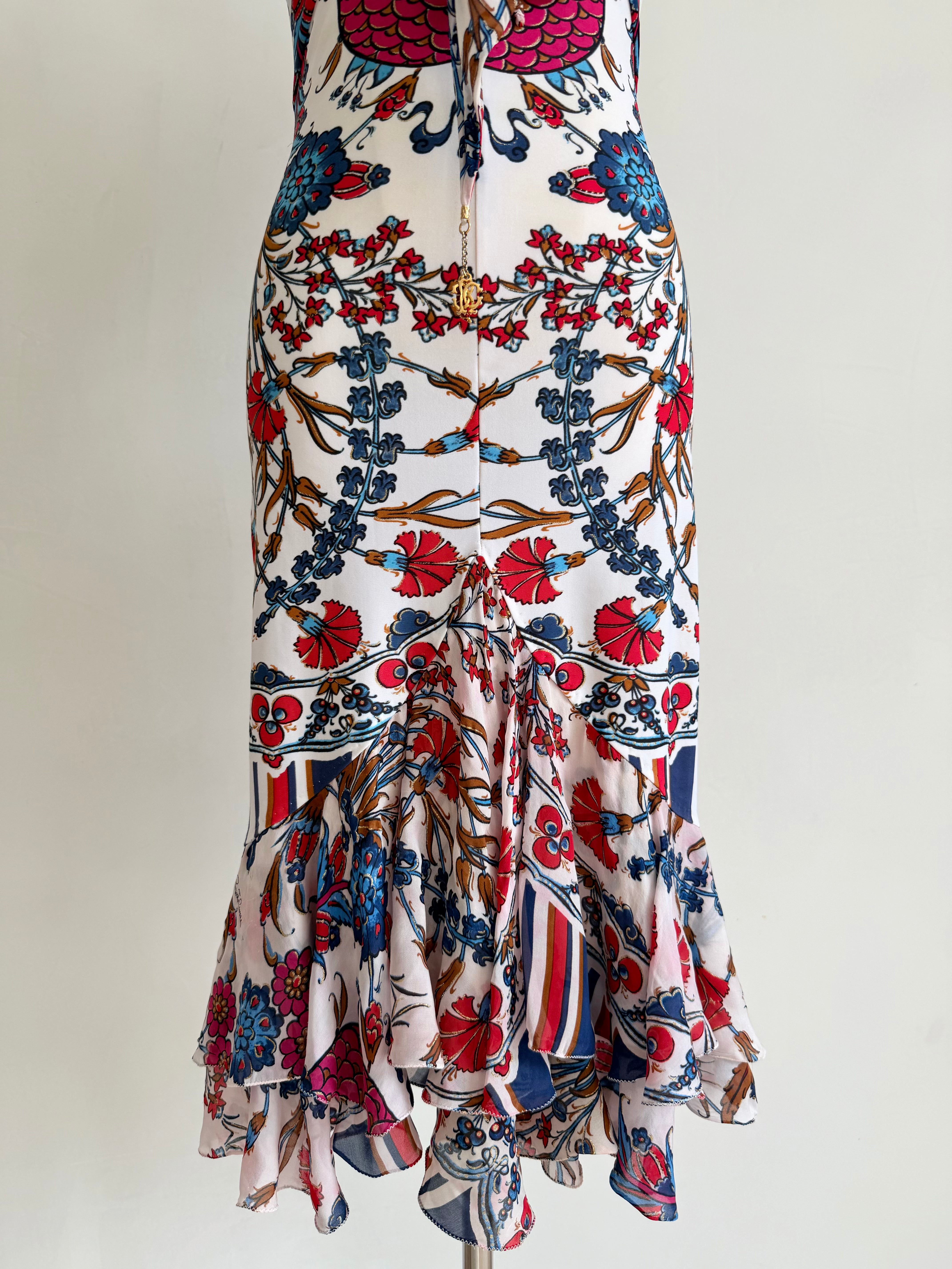 S/S 2006 Floral Print Ruffle Midi Dress