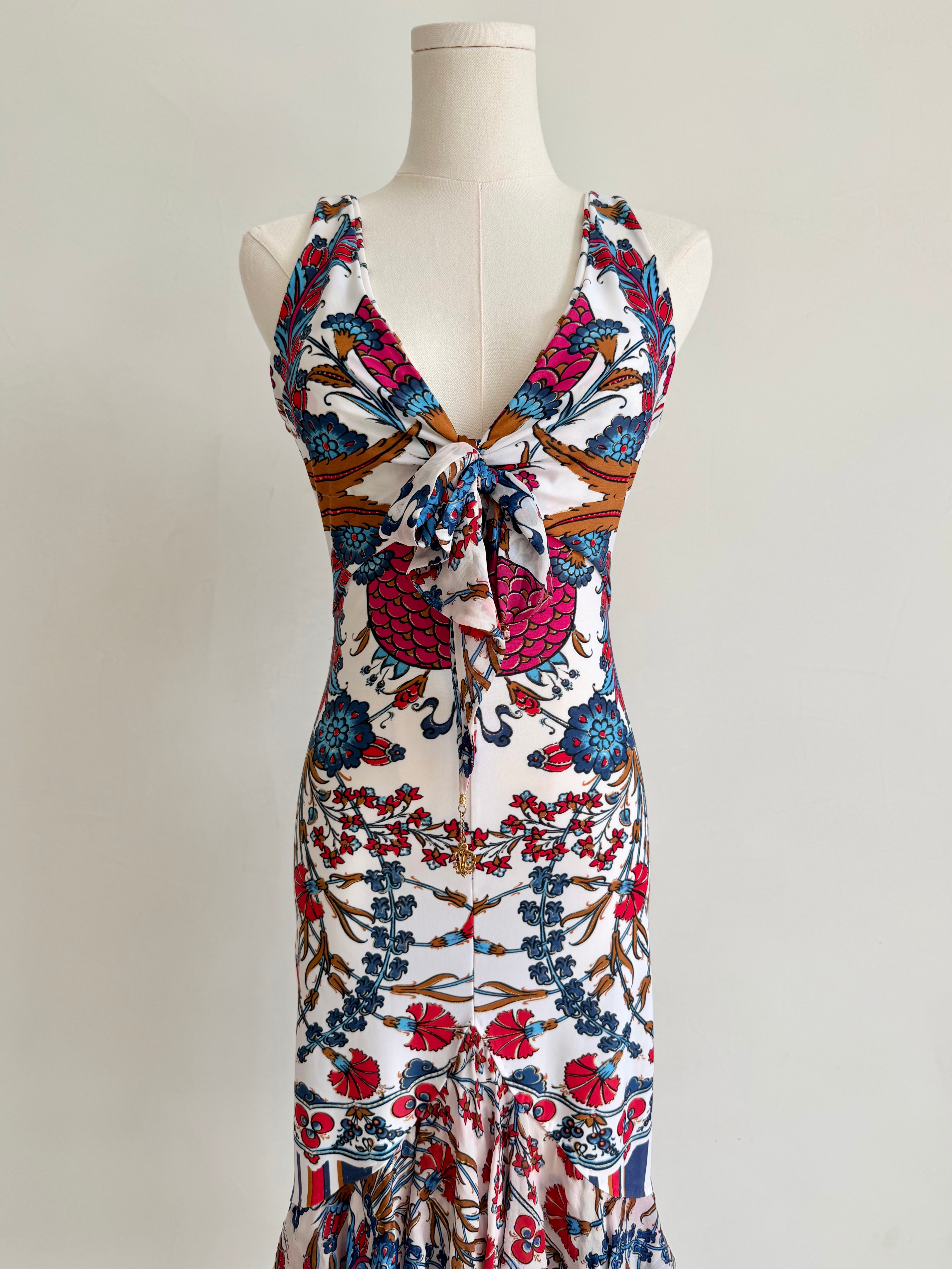 S/S 2006 Floral Print Ruffle Midi Dress