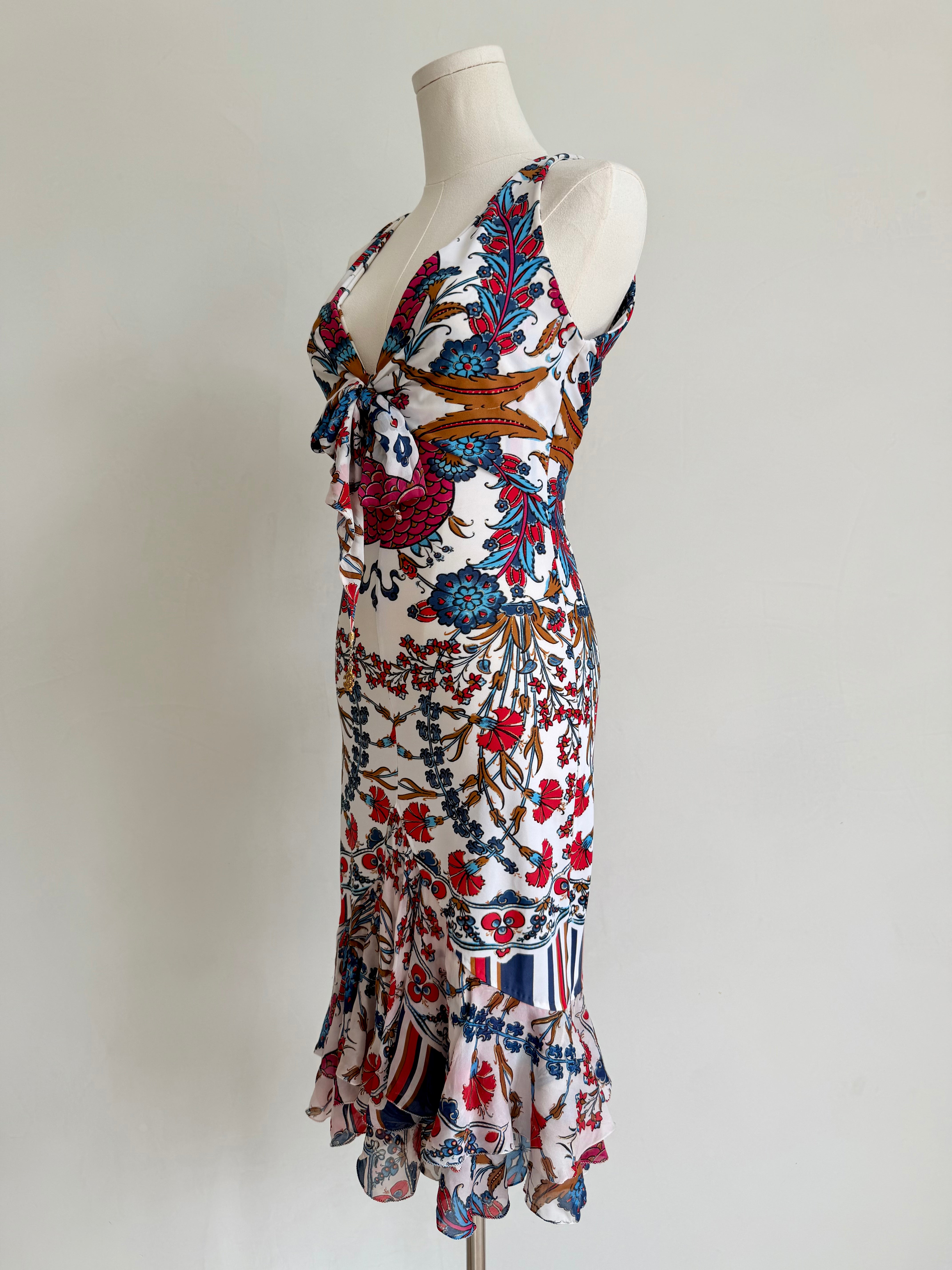 S/S 2006 Floral Print Ruffle Midi Dress