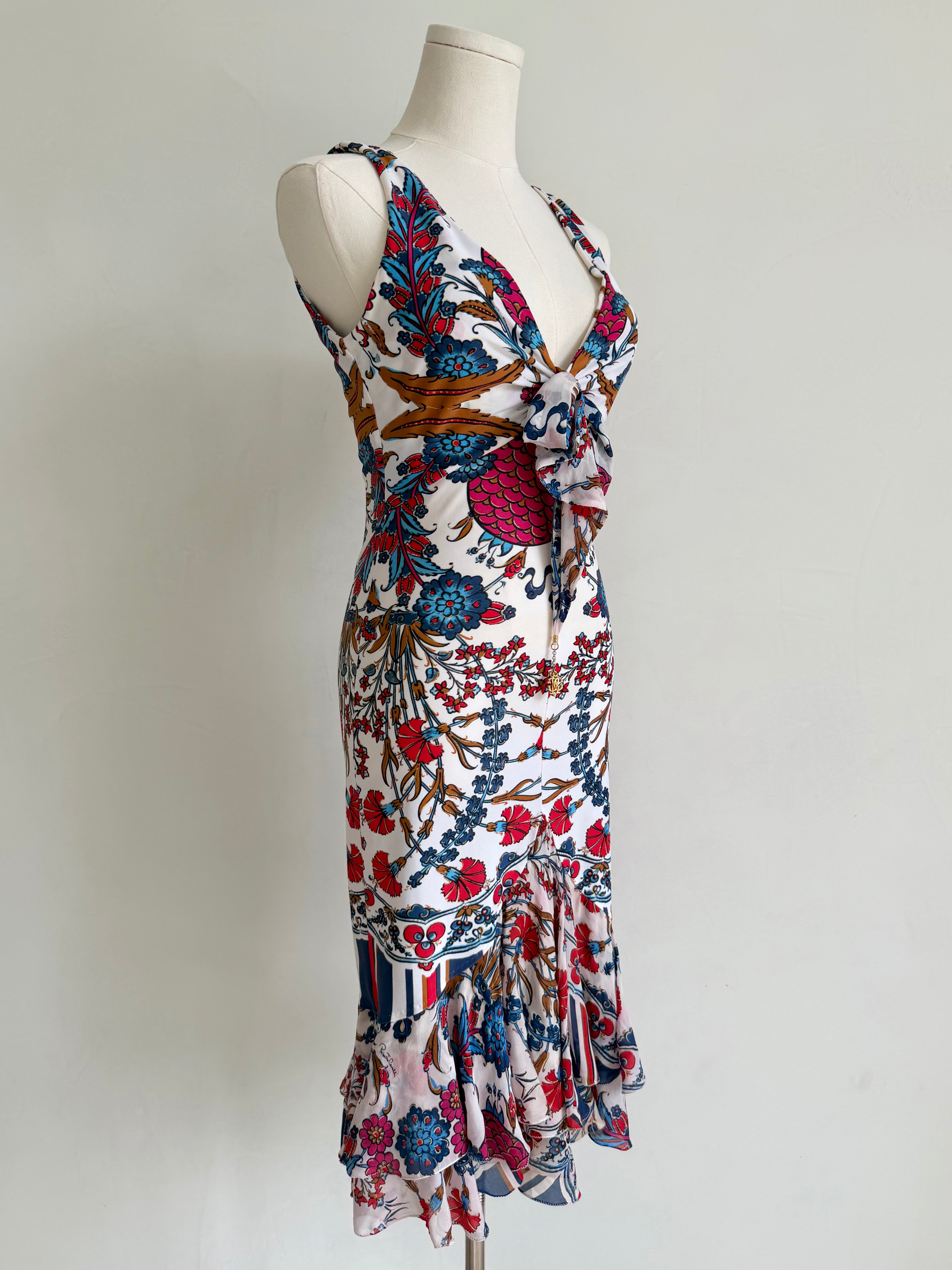S/S 2006 Floral Print Ruffle Midi Dress